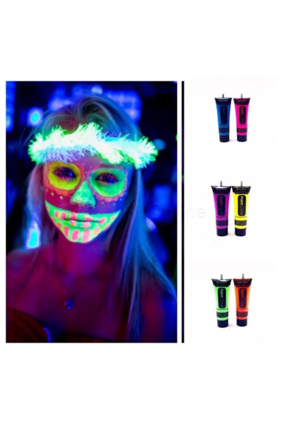 MELFSHOP Glow Stick Boya Fosforlu Krem Boya 12 Adet