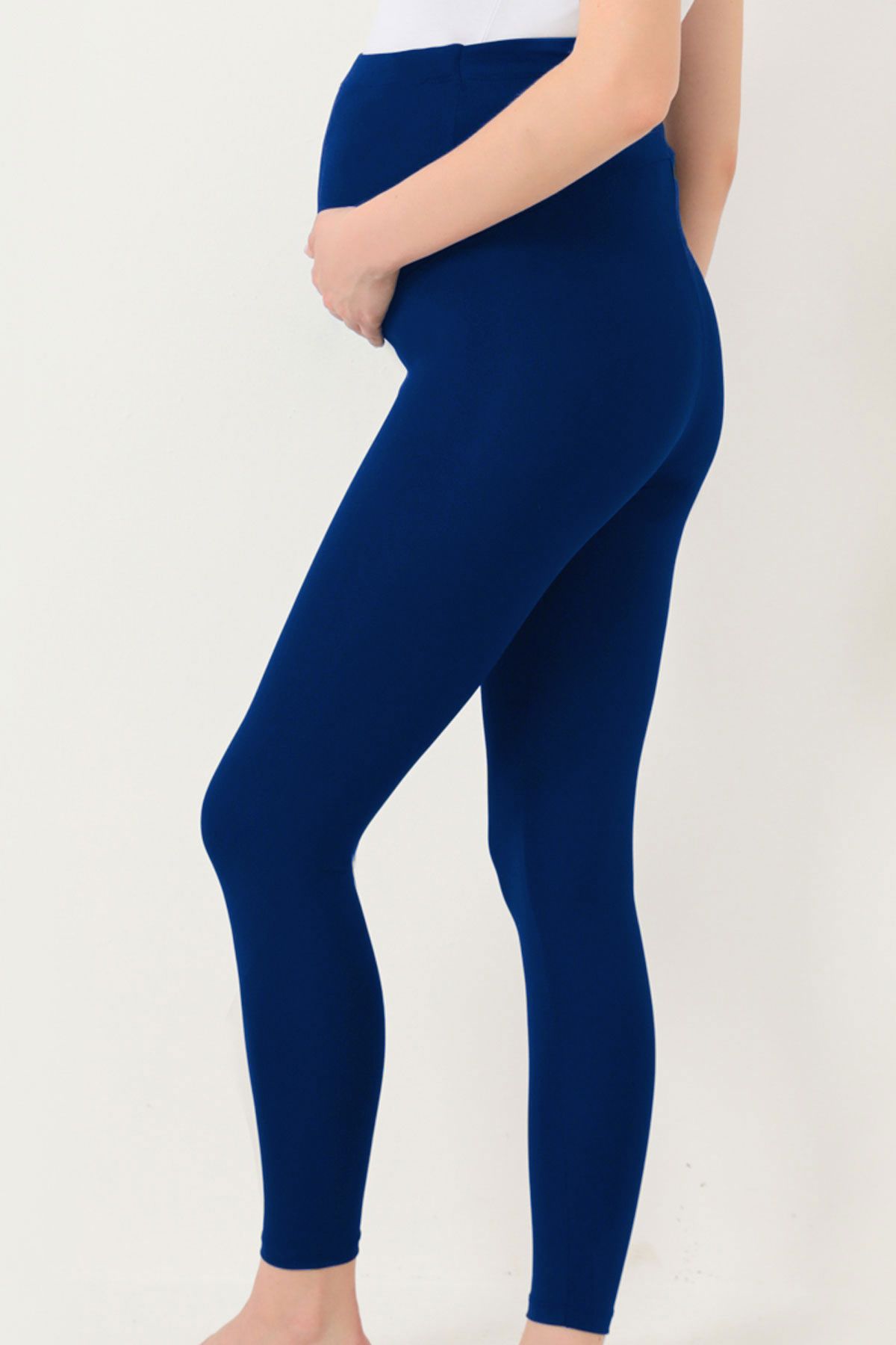 Cottonhill-Navy Blue Stretchy High Waist Maternity Leggings 4