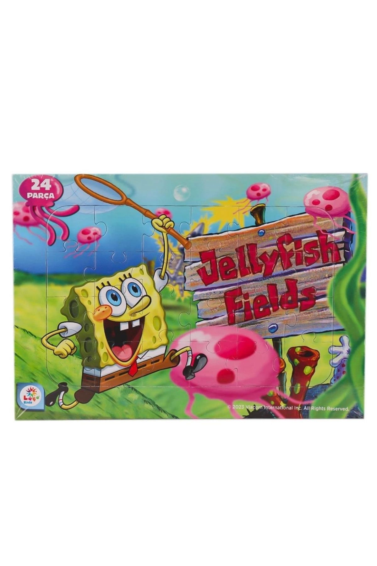 Basic Fun Çocuk SB7979 Spongebob Taslamalı 24 Parça Frame Puzzle -Laçokids