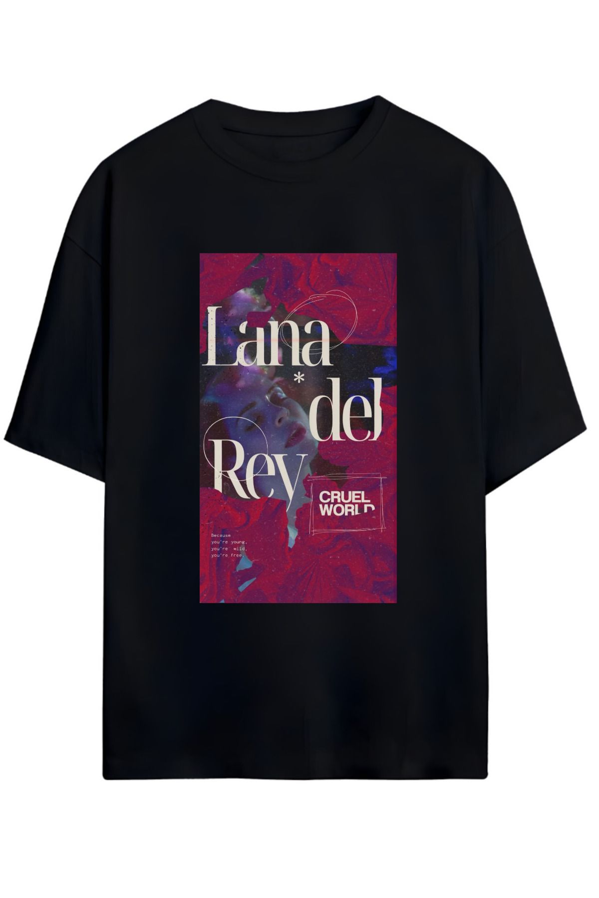 MAGORS LANA DEL REY TASARIMLI UNISEX YENİ SEZON OVERSIZE PAMUKLU  T-SHIRT