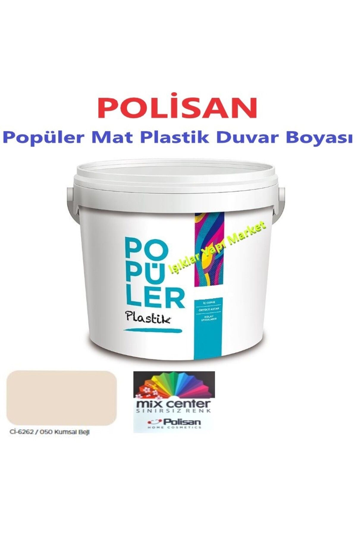 Polisan Popüler-Plastik-Mat-İç Cephe Duvar Boyası-Polisan