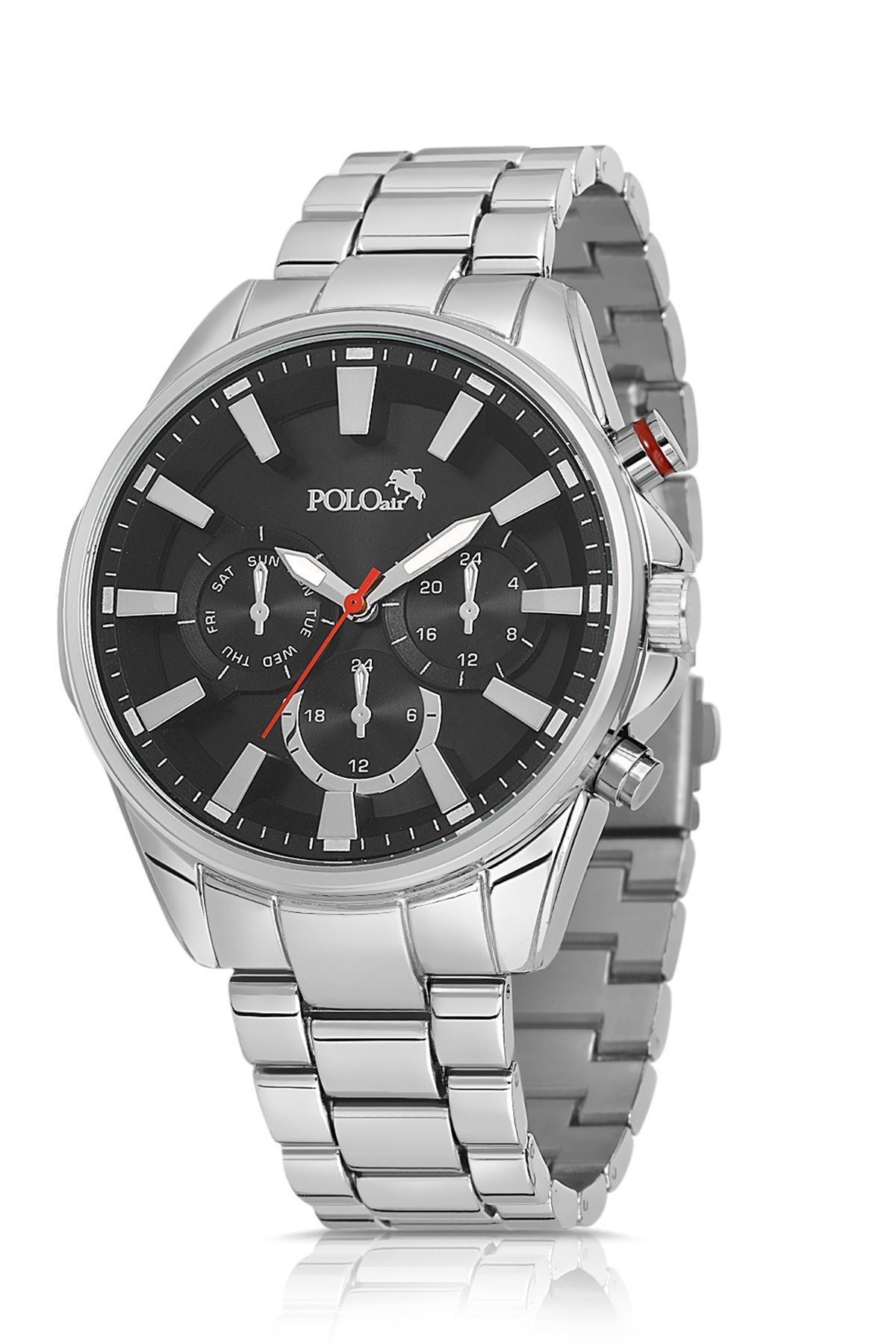 Polo Air-Men's Silver Black Wrist Watch - Pl-0908E3X 2