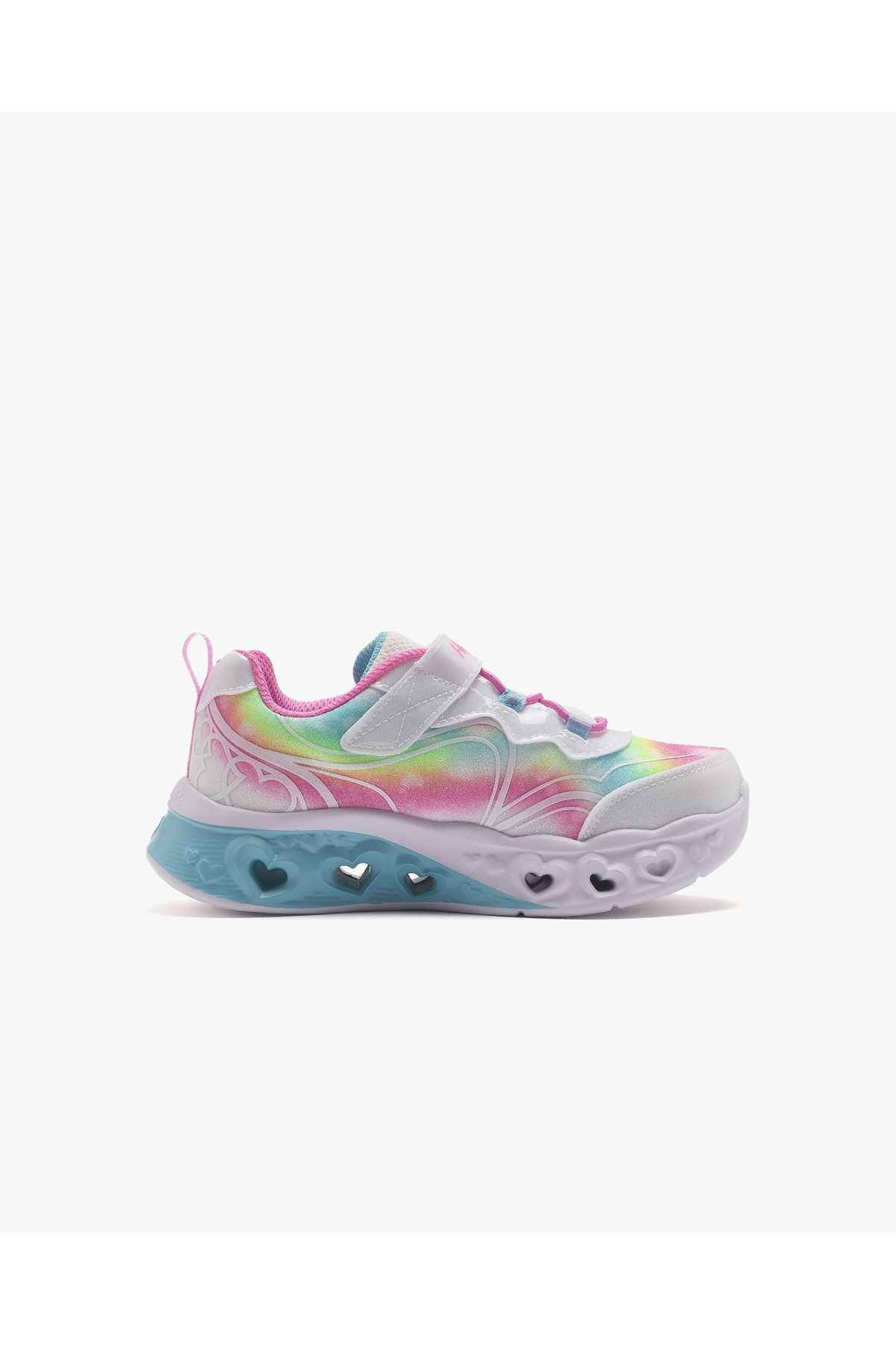 چراغ‌های قلب فلاتر - کفش‌های اسپرت دخترانه با نور سفید Groovy Swirl 303253N Wmlt Skechers