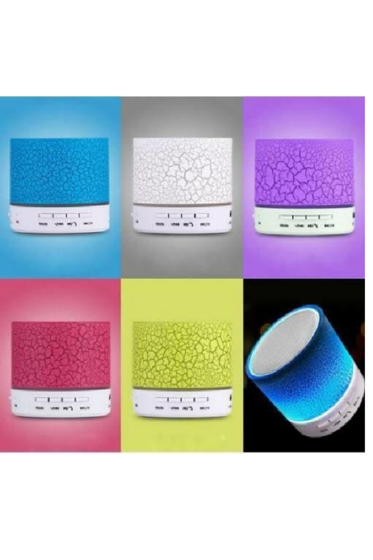 Işıklı Taşınabilir Bluetooth Wireless Hoparlör Kablosuz Ses Bombası
