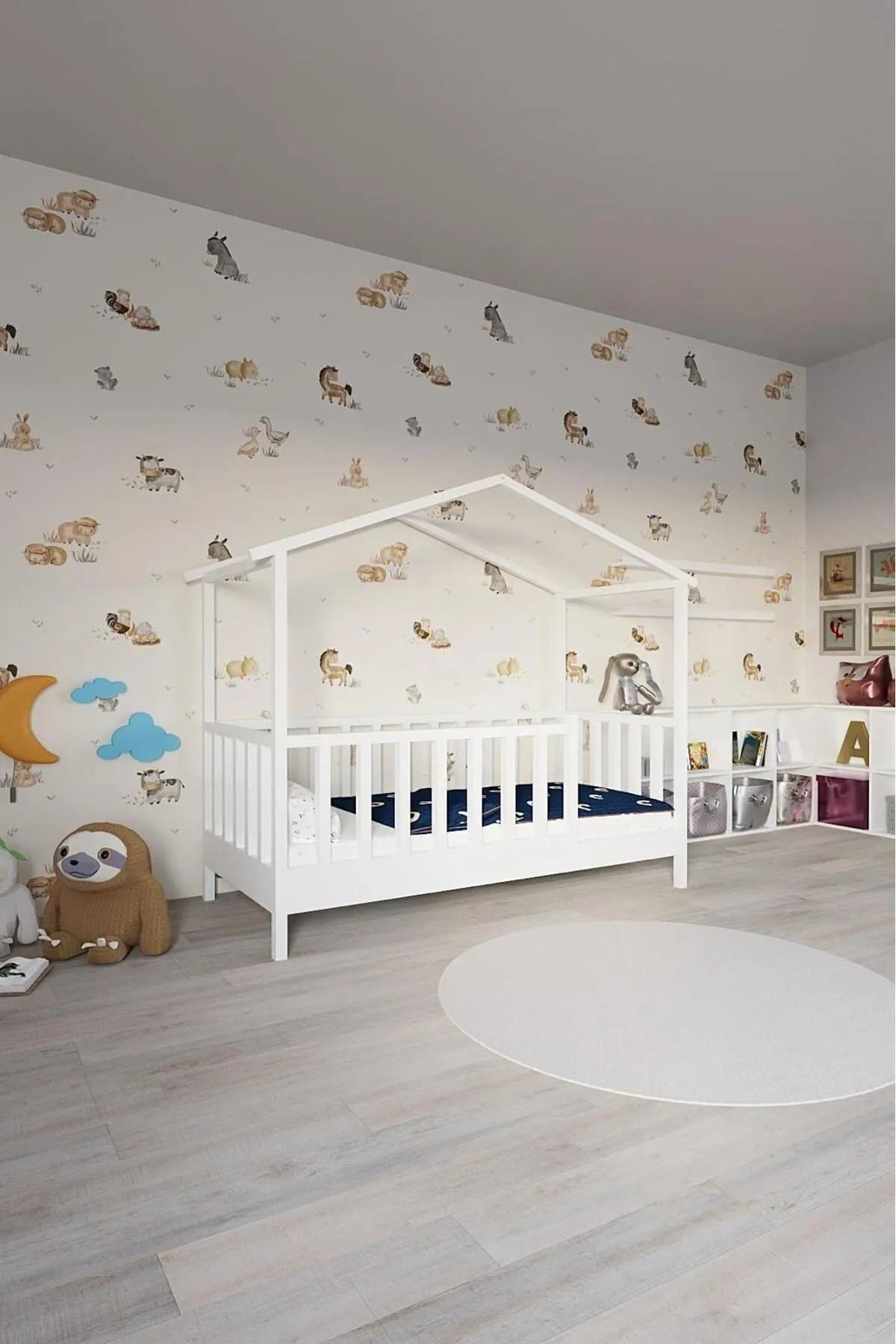 BRK Design Montessori Bebek Ve Çocuk Doğal Çam Karyola