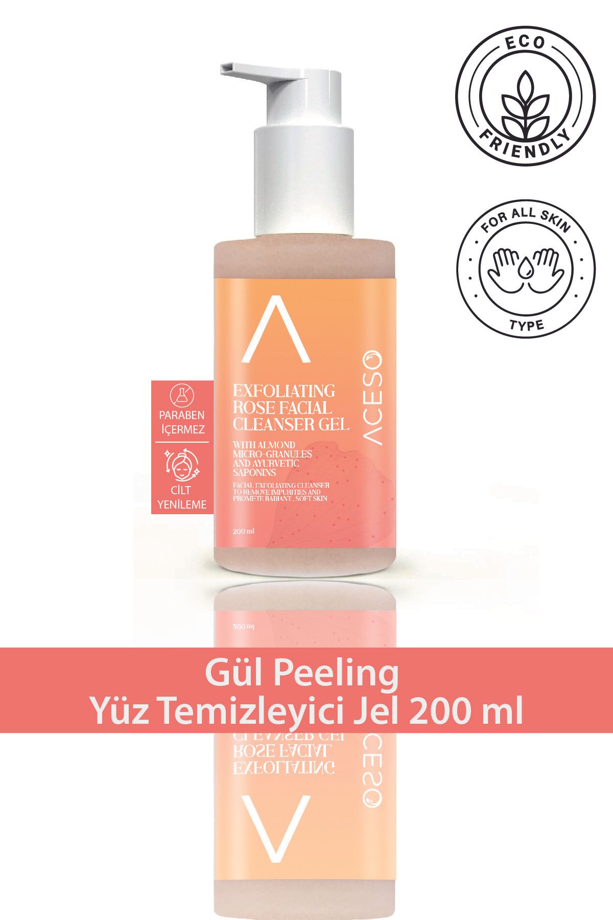 Aceso Cosmetics Gül Peeling Yüz Temizleme Jeli