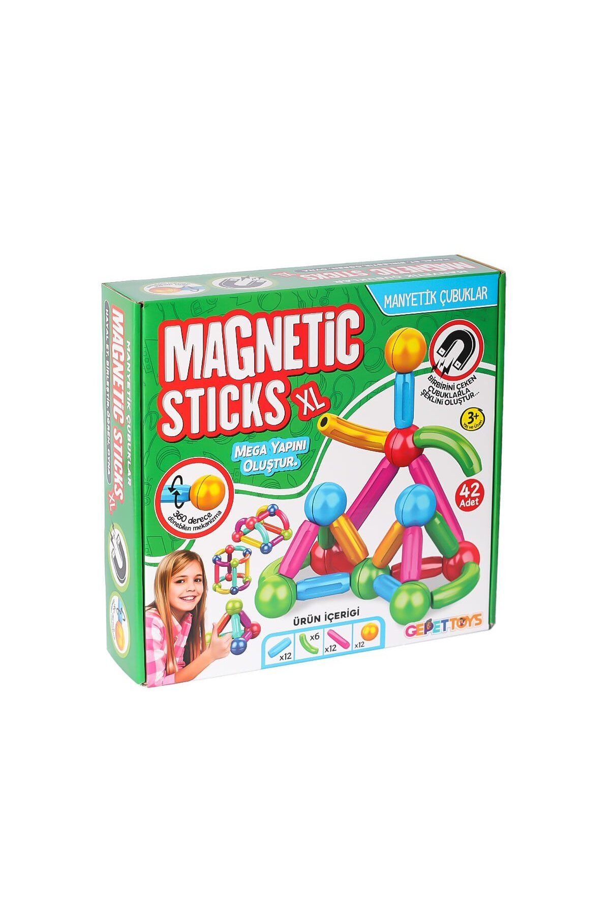 NillyToys MS-42 Manyetik Çubuk 42 Parça -Gepettoys