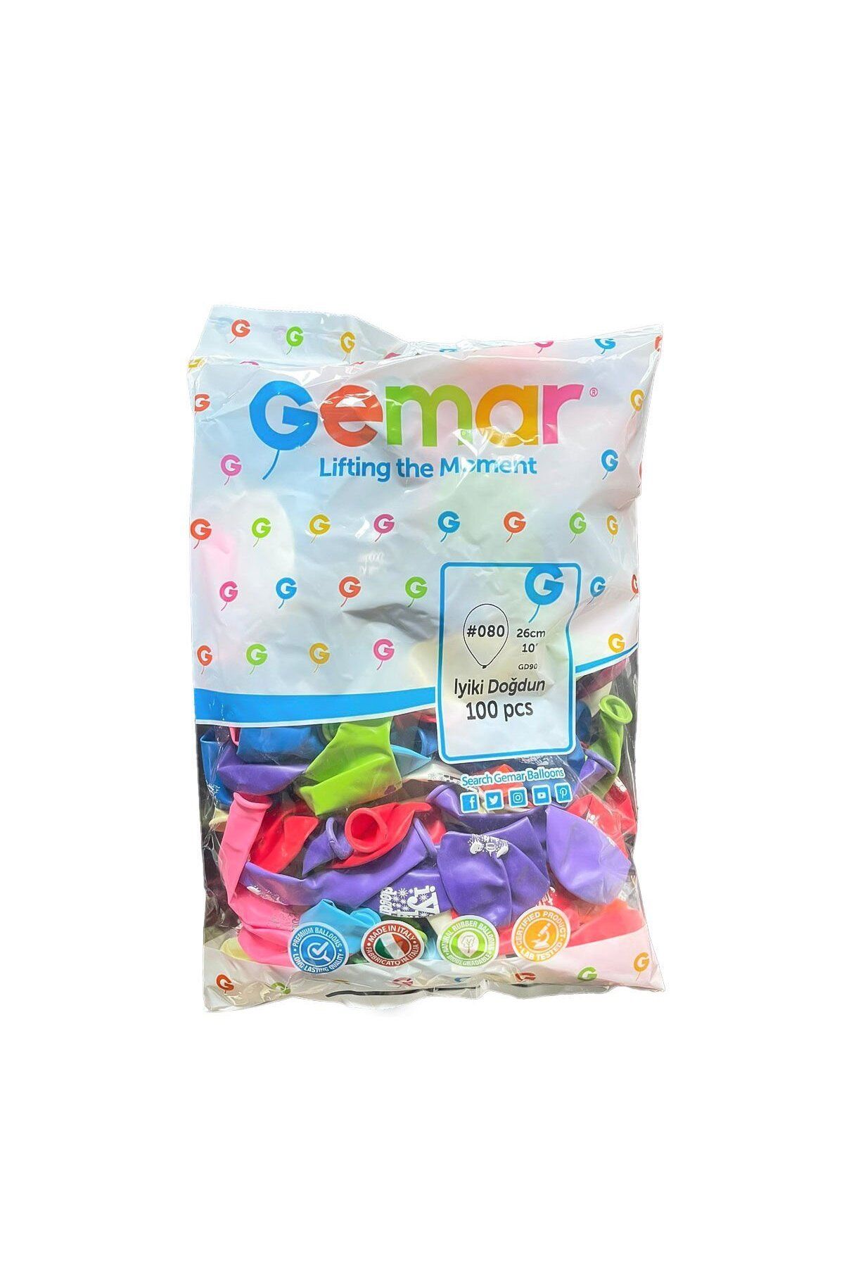 NillyToys GD-90 DOĞUM GÜNÜ BALON GEMAR KOLİ 100 PK