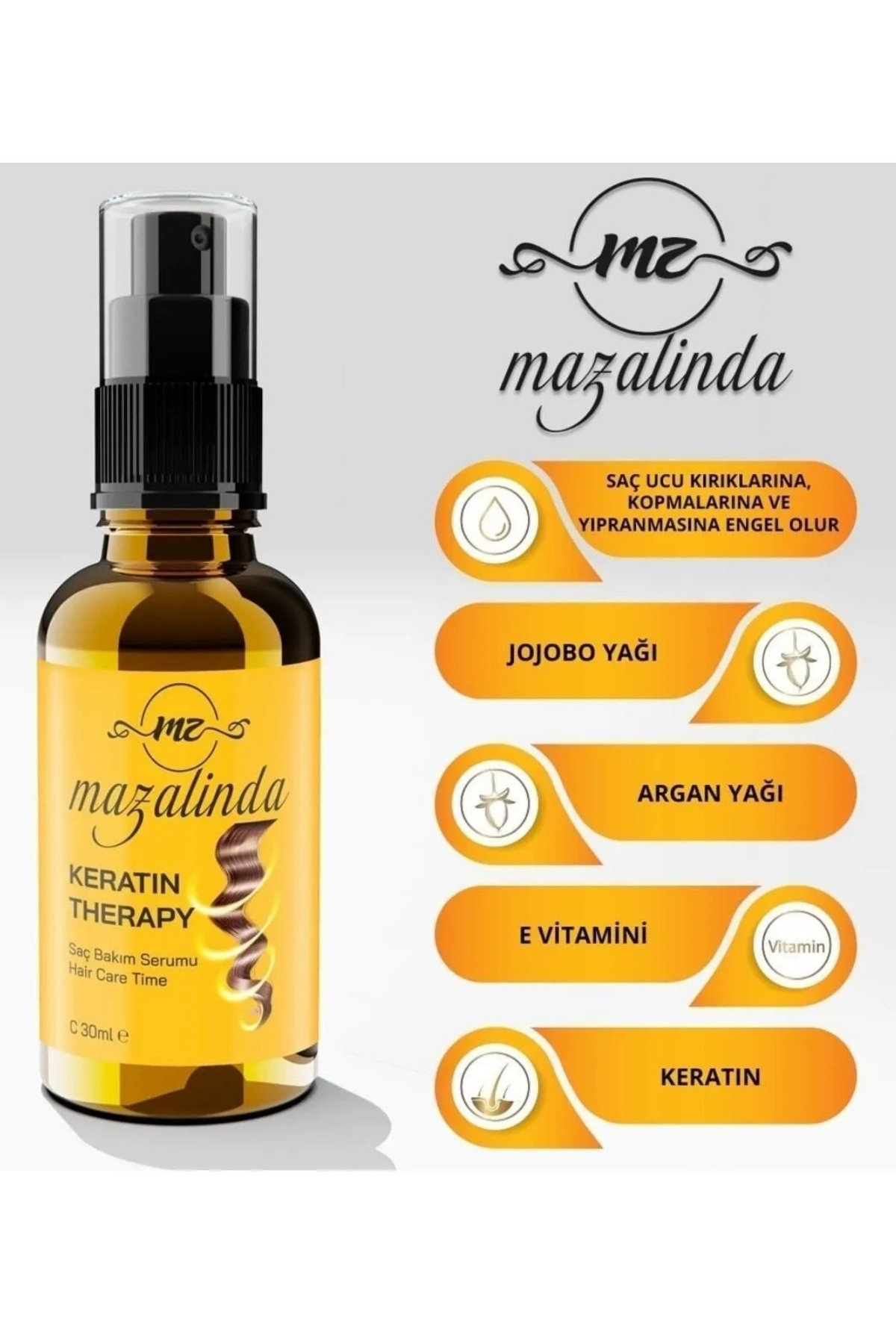 Mazalinda Durulanmayan Keratin Saç Bakım Serumu Dolgunlaştırıcı Etki 50ml — 0.31