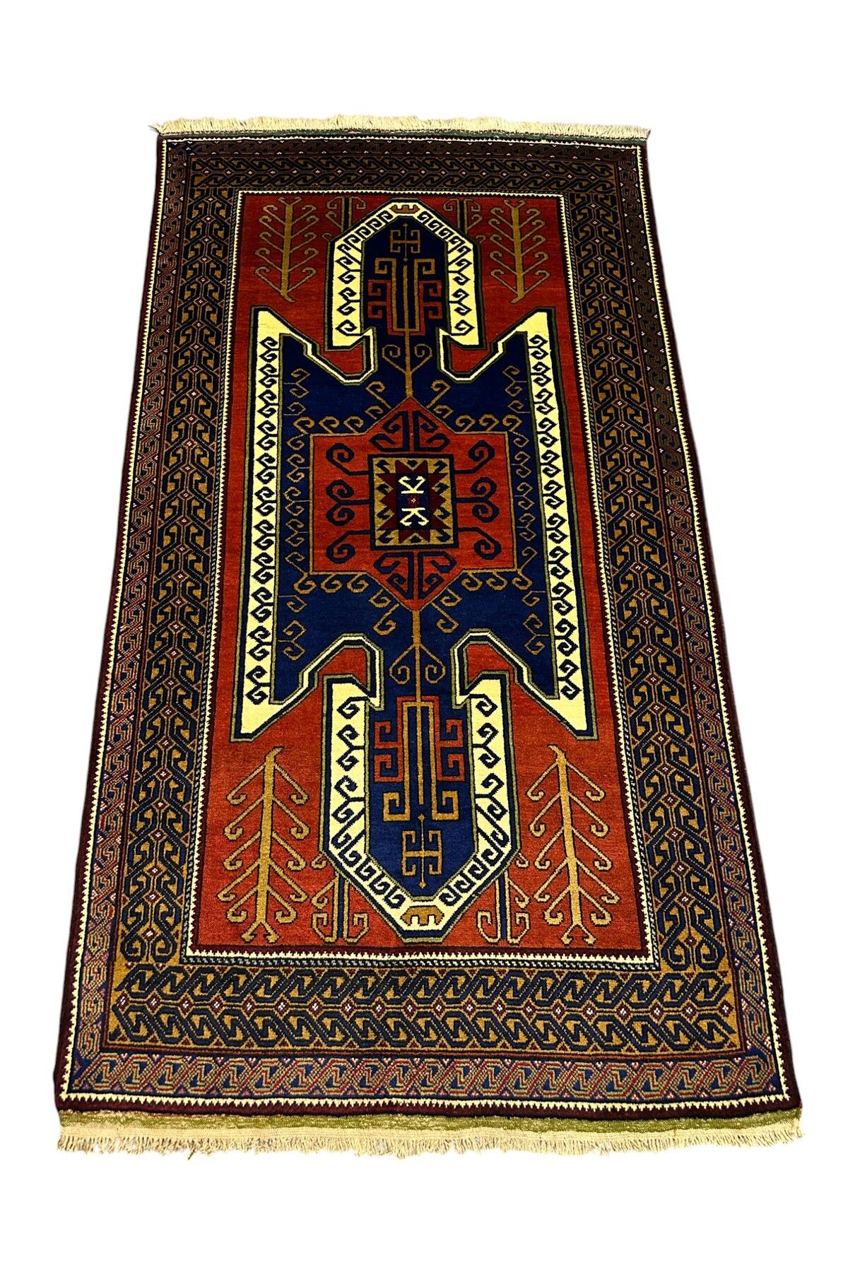 ALBOS LUXURY CARPET El Dokuması Büyük Taşpınar Halısı 138x250 Kiremit Kök Boya %100 Yün Halı