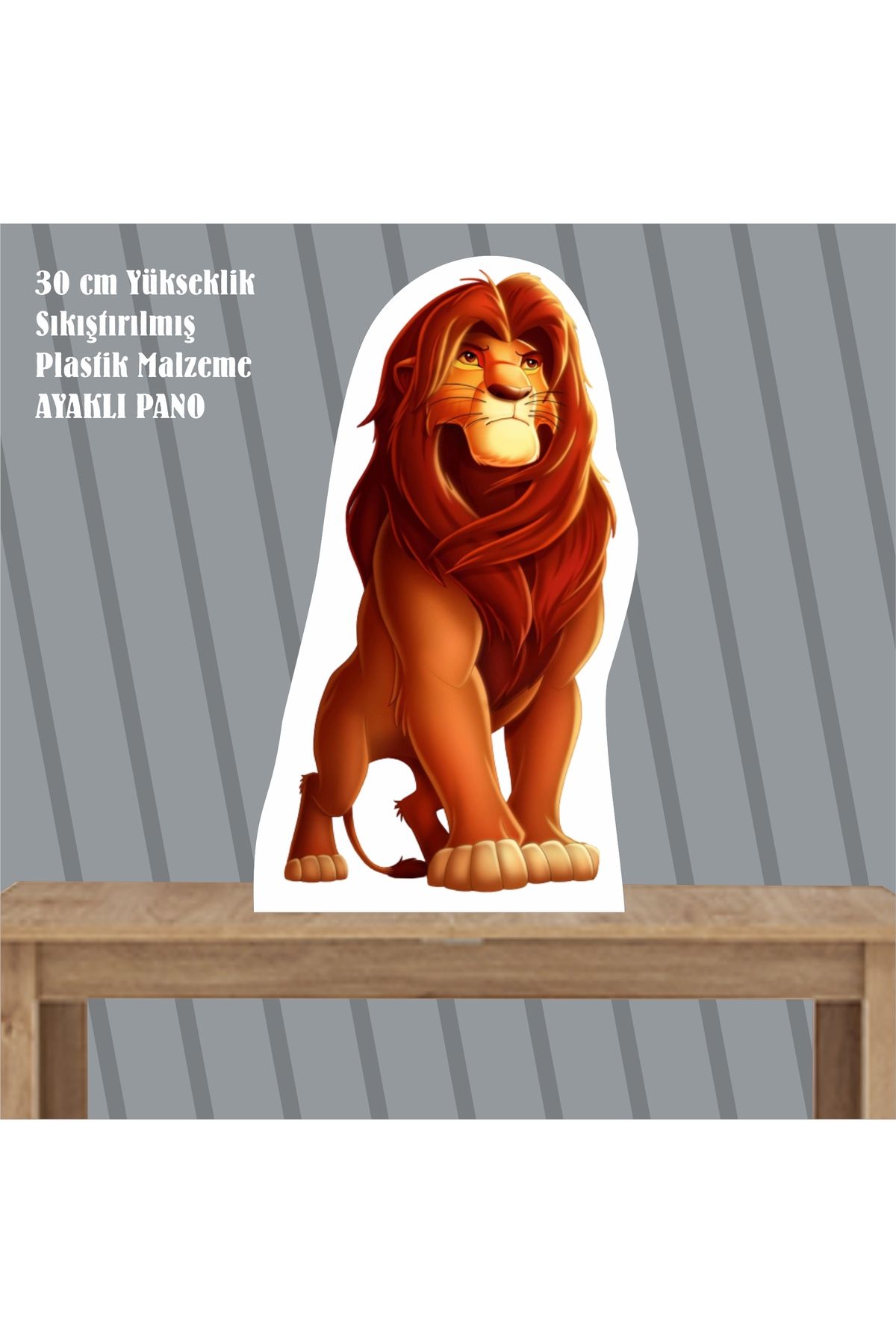 SİYAH PARTİ EVİ Musafa The Lion King / Aslan Kral Doğum Günü Ayaklı Pano 30 Cm