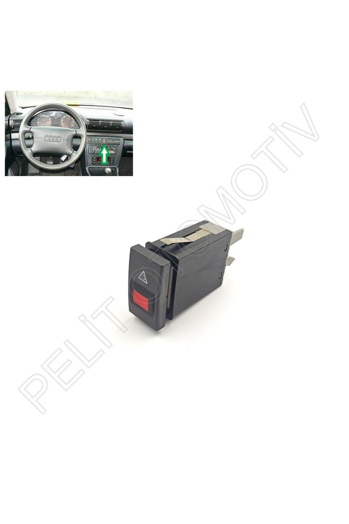 PELİTOTOMOTİV Audi A4 Dörtlü Flaşör Düğme 8D0941509D (1995-1999)