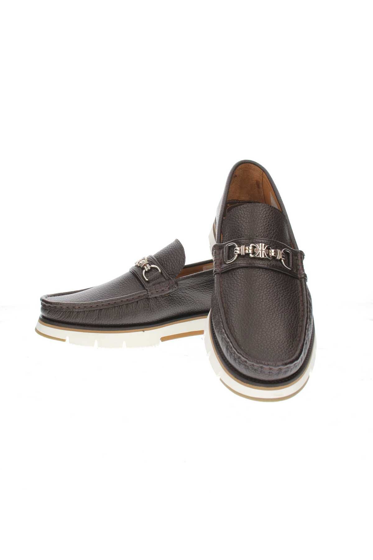 GROZ STORE-Coffee Leather Men's Shoes 2