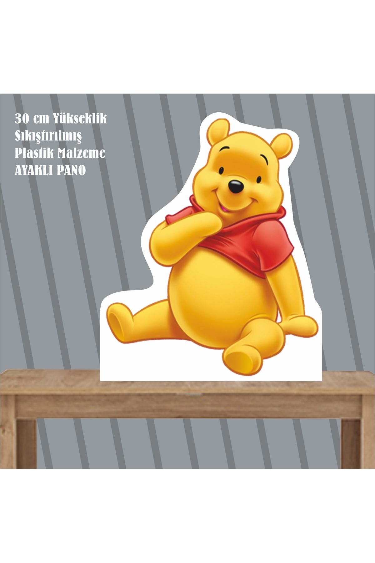 SİYAH PARTİ EVİ Winnie The Pooh Doğum Günü Ayaklı Pano 30 cm