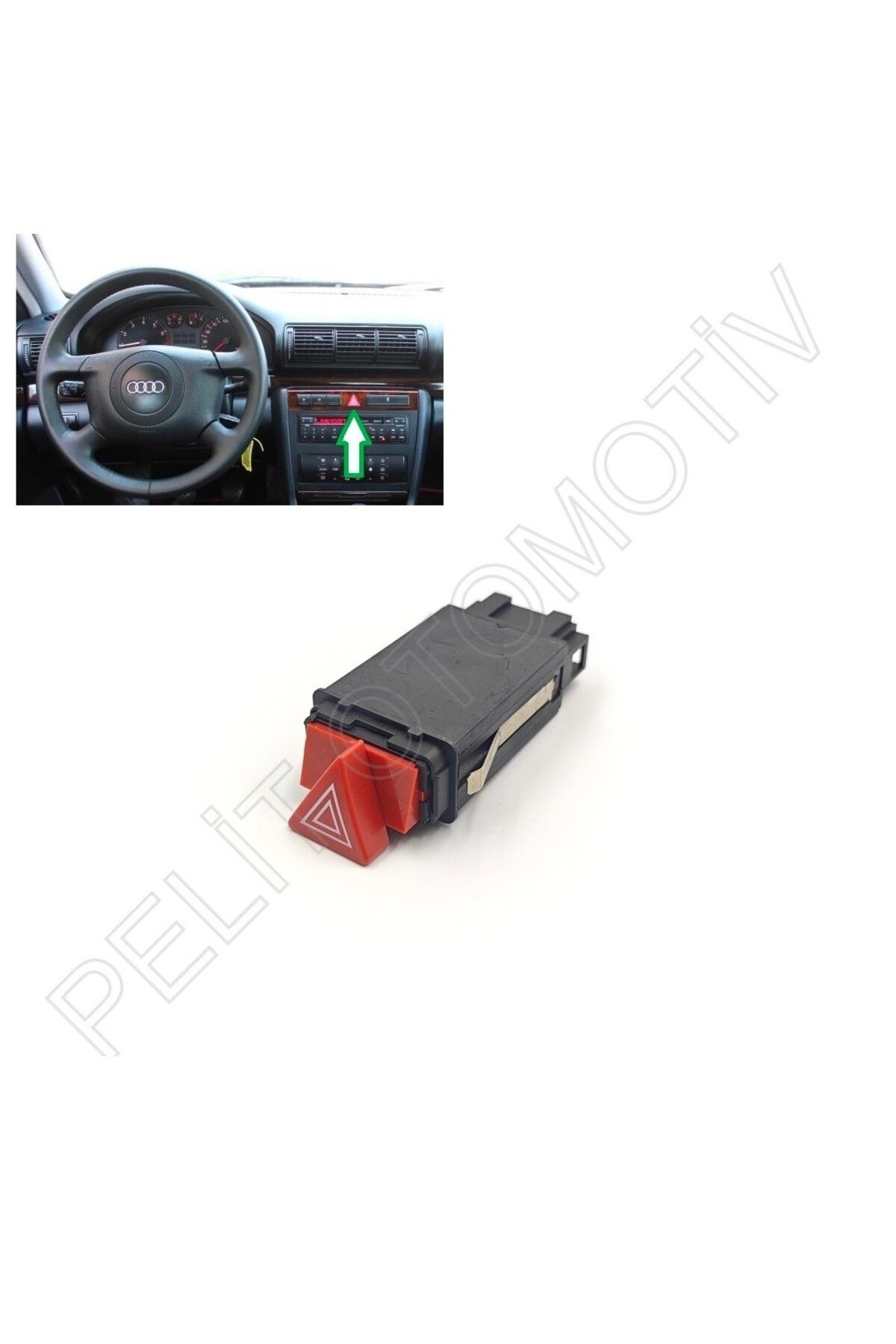 PELİTOTOMOTİV Audi A4 Dörtlü Flaşör Düğme 8D0941509H (1998-2004)