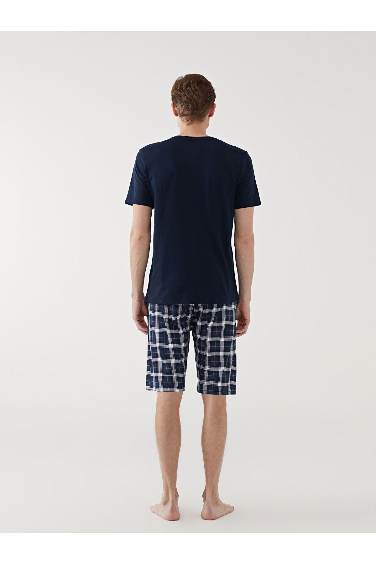 LC Waikiki-Standard Fit Men's Pajama Set with Shorts 4