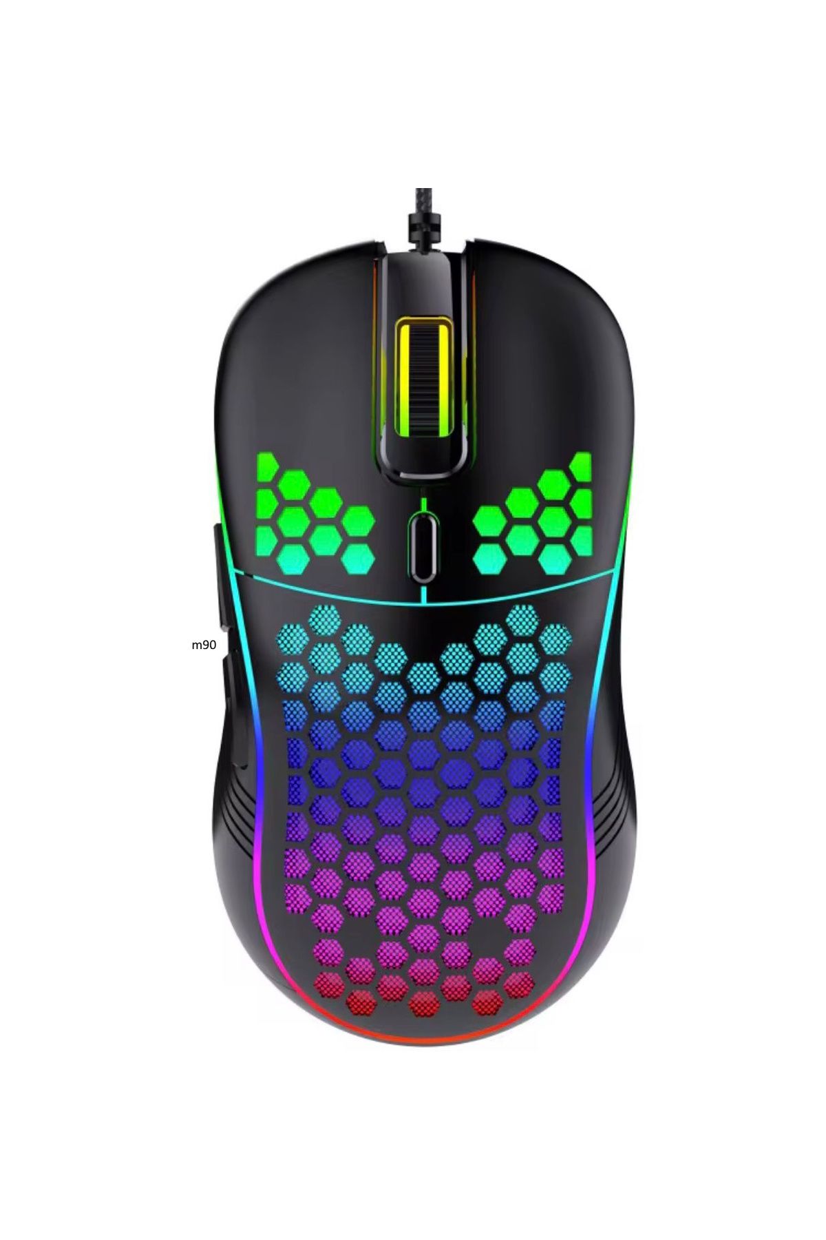 M90 Profesyonel Siyah Rgb Ledli Süper Hafif Makrolu Gaming Oyuncu Mouse