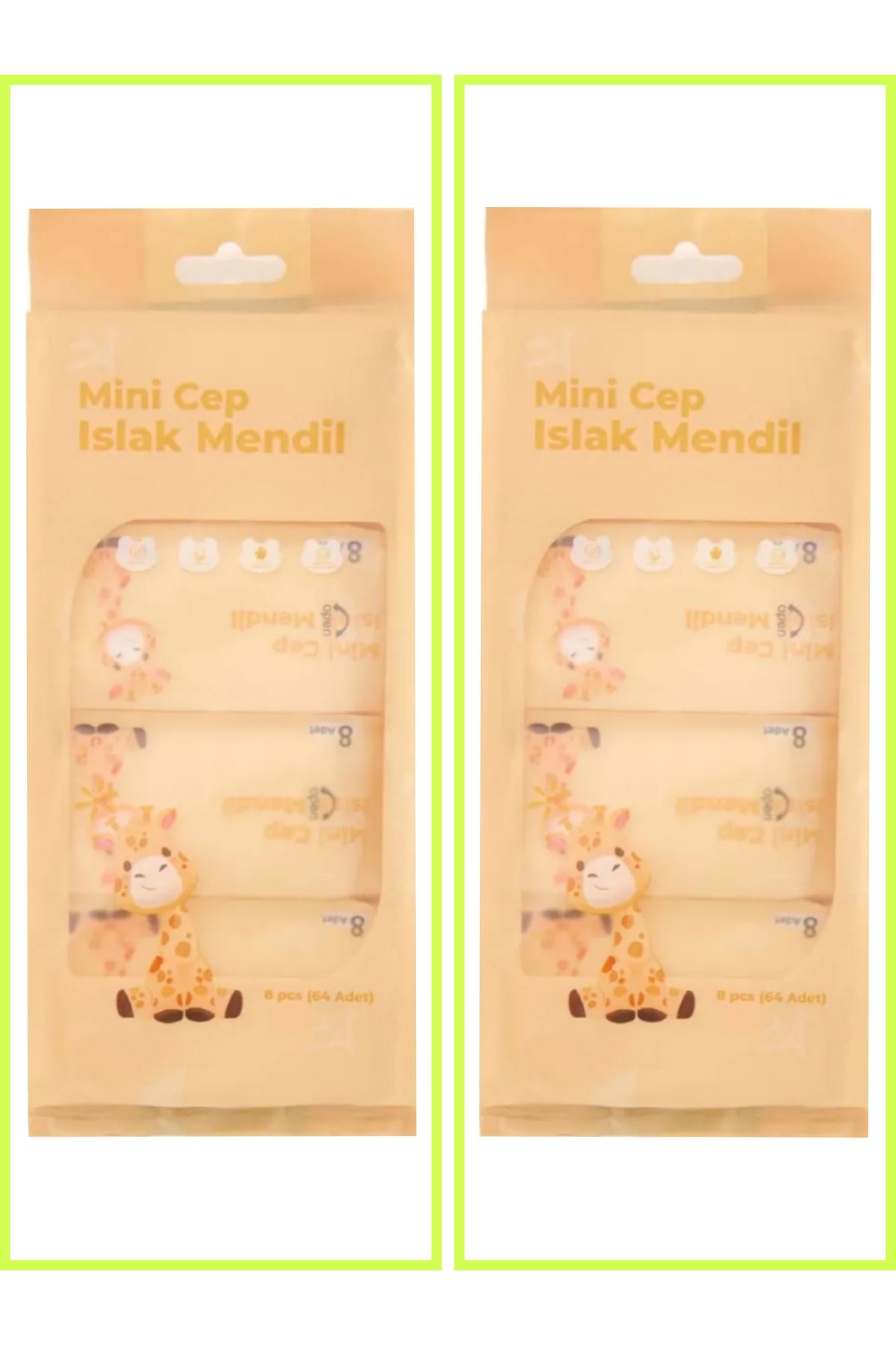 herseyvar 16 paket 128 adet mini cep ıslak mendil