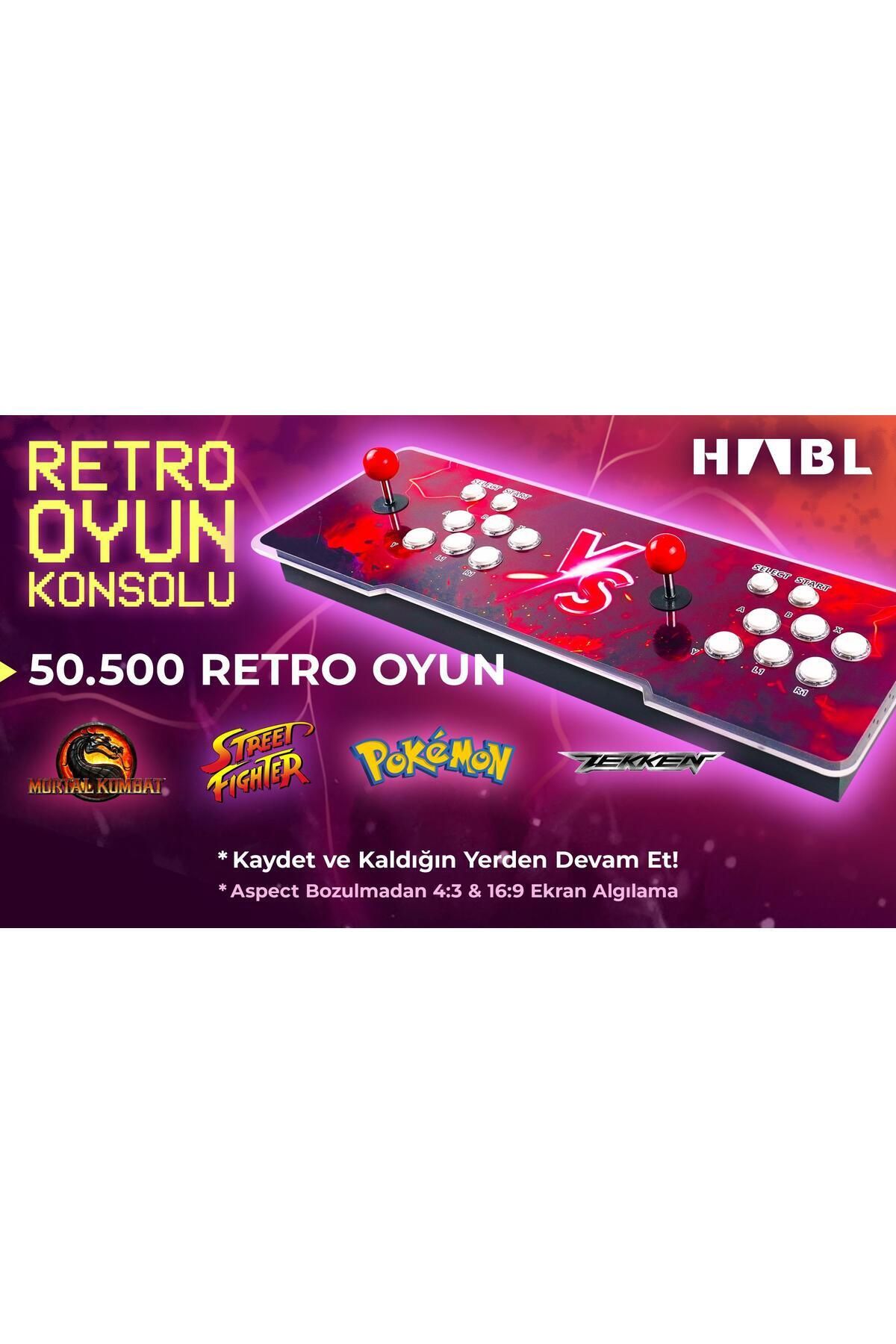 habl 2025 RETRO ARCADE OYUN KONSOLU 50500 OYUNLU SÜPER BOX