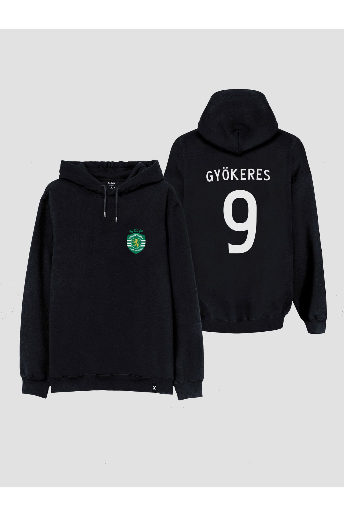 sielta Viktor Gyökeres Forma Baskılı Kapşonlu Unisex Siyah Sweathsirt Hoodie