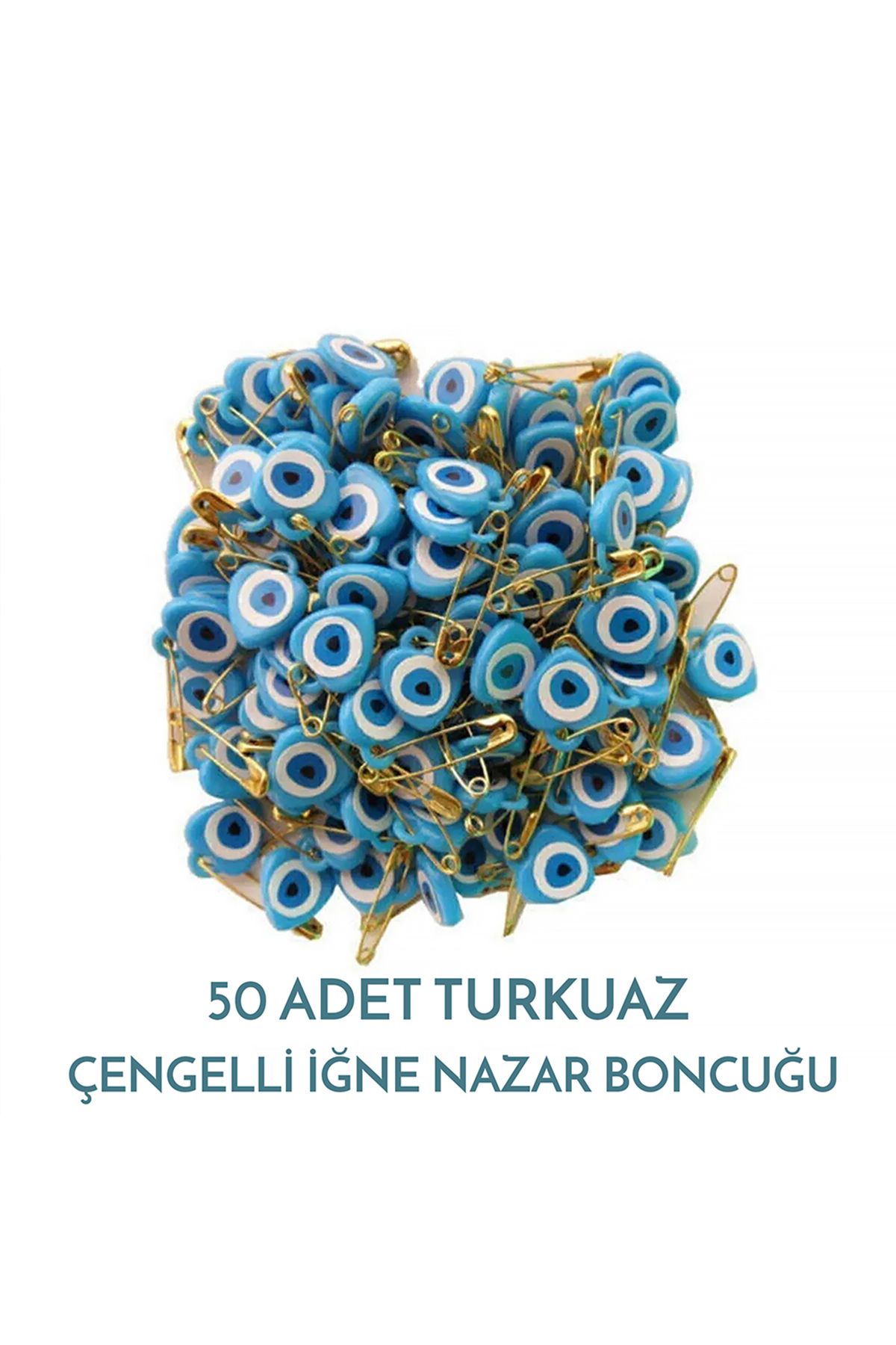 Entude Çengelli Nazar Boncuğu Turkuaz 50 Adet