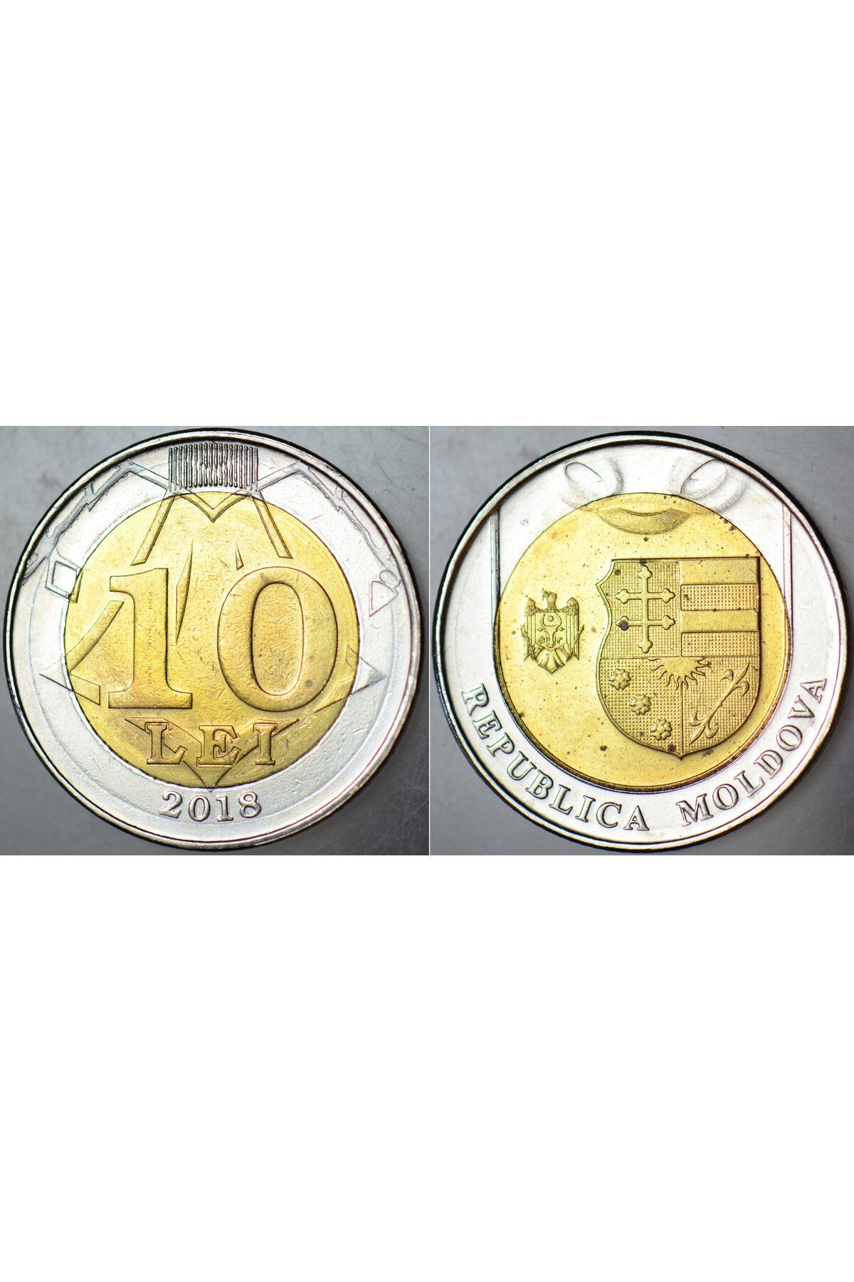 Banknoting MOLDOVA 10 LEY 2018 BİMETAL KOLEKSİYONLUK YABANCI MADENİ PARA. ÇİL(-) KONDİSYON