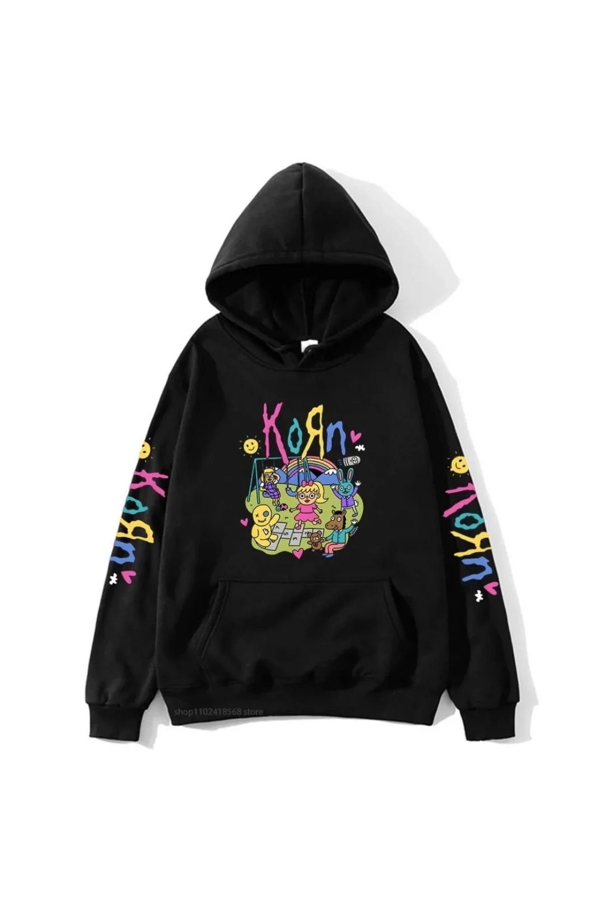 Violon Korn Baskılı Oversize Hoodie