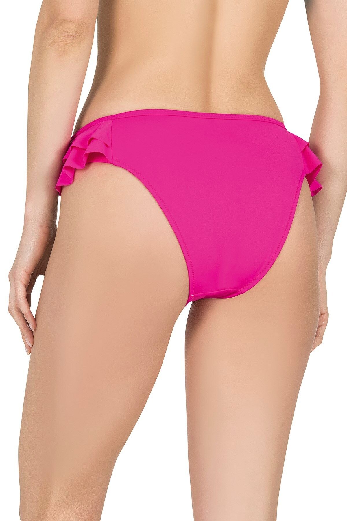 Endeep-Partea de jos de bikini fucsia cu volane pentru damă 2