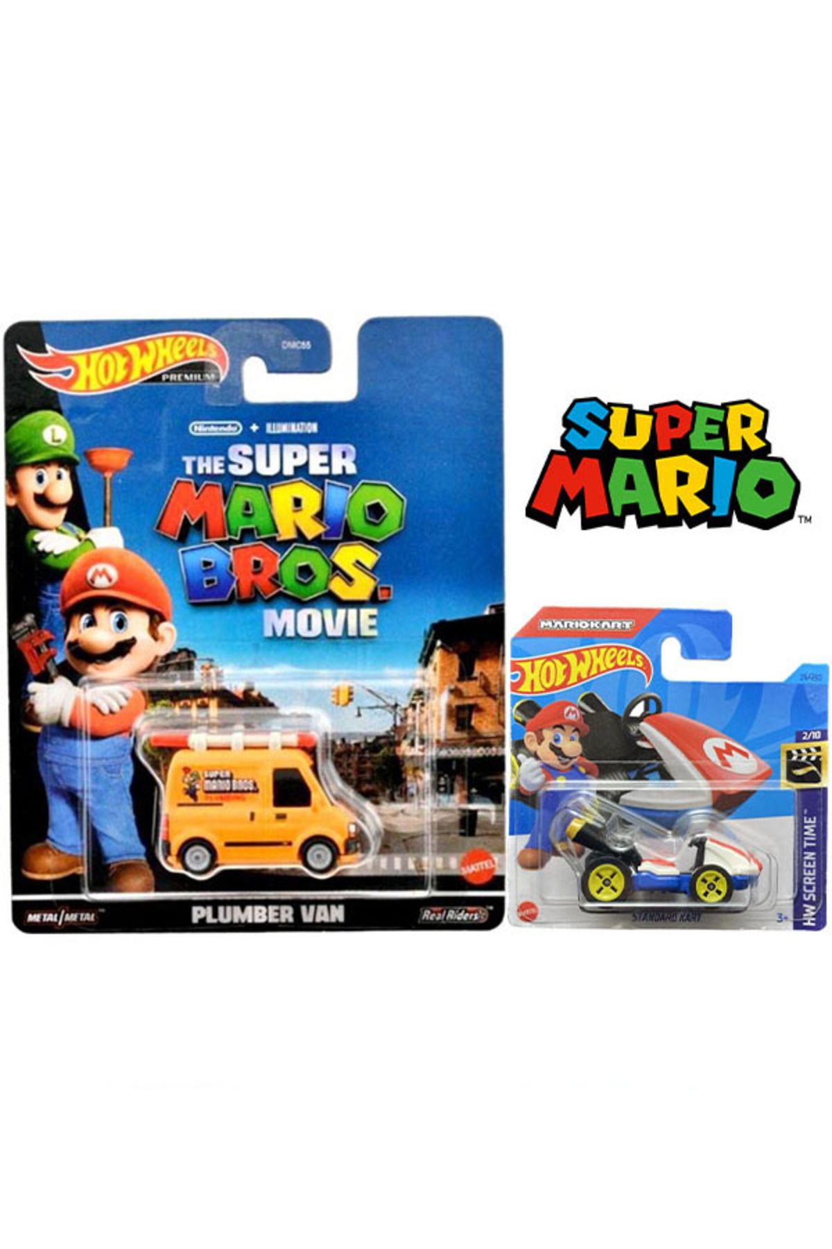 HOT WHEELS 2 Araç Hot Wheels Mario Lot - Standart Kart & Plumber Van (1/64)