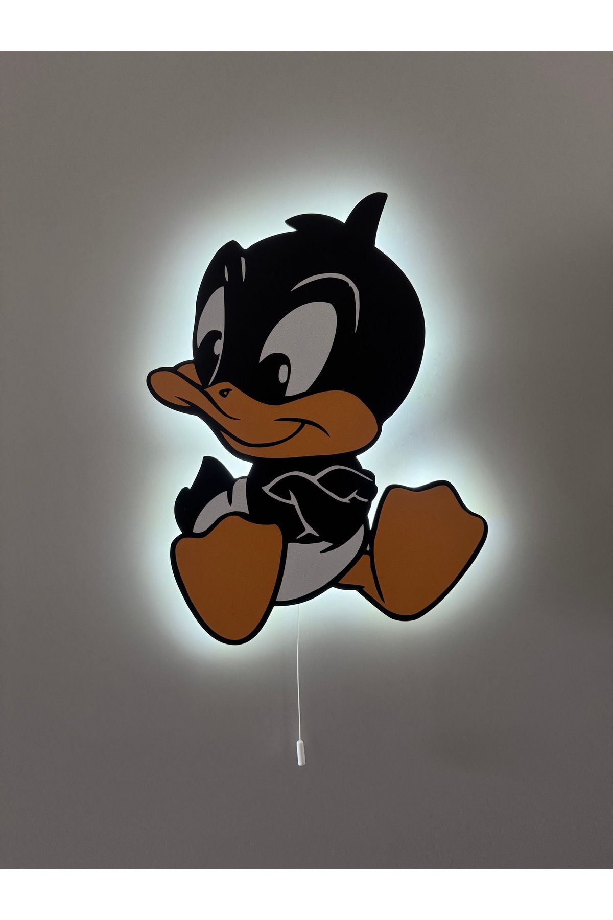 UViolets Dekoratif Ahşap Baskılı Baby Daffy Duck Ördek Çocuk Odası Gece Lambası 25*33