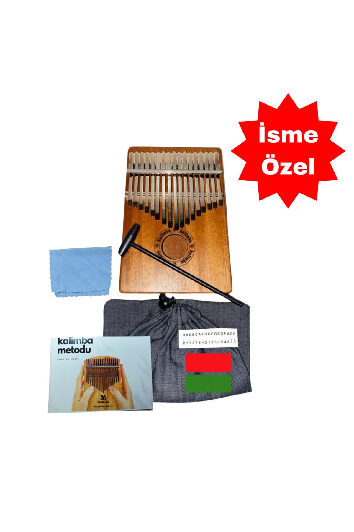 YANIKLAR MÜZİK İsme Özel Kalimba Seti (Üzerine İsim Yazdırabilirsiniz)