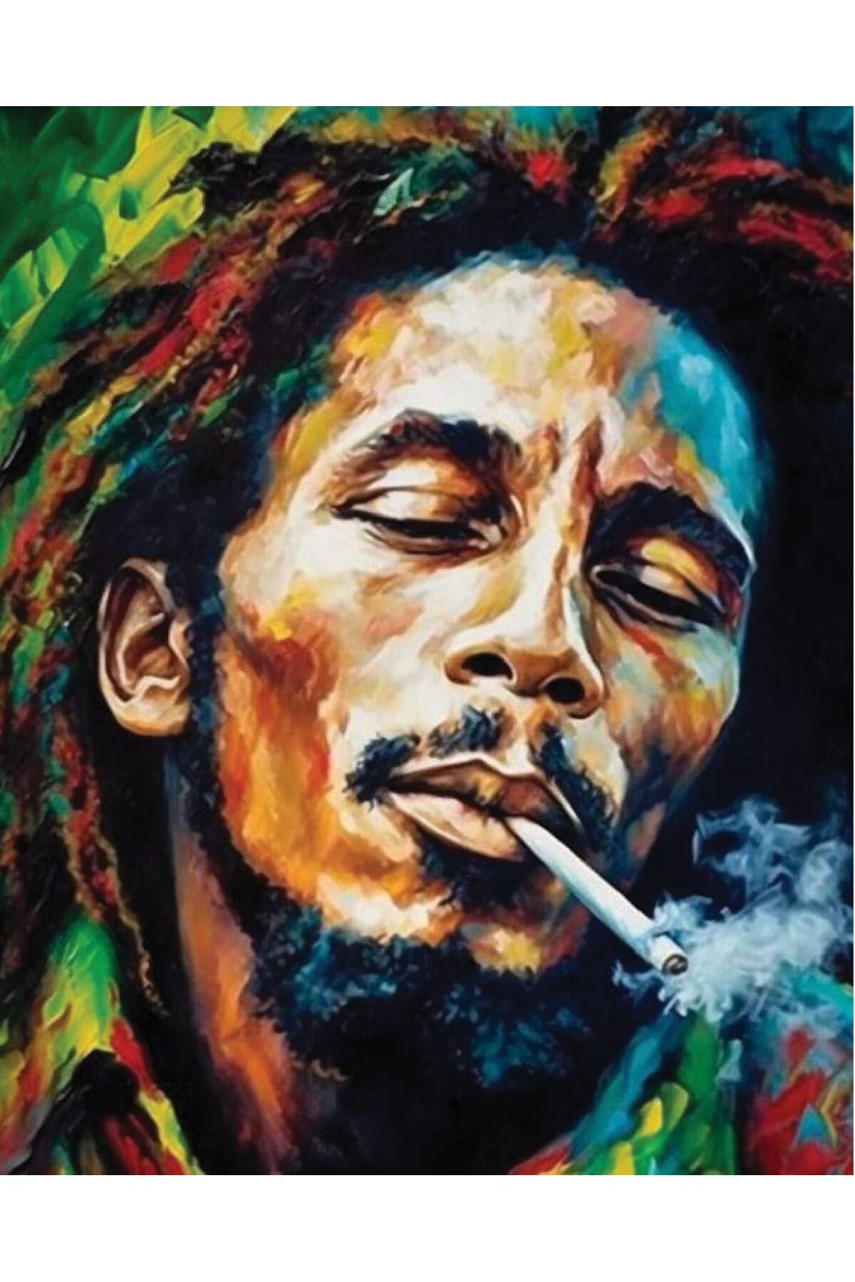 Tuval Dünyası Mavi Kanat Hediye Dünyası Sayılarla Boyama Tuval Seti 40x50 cm Bob Marley