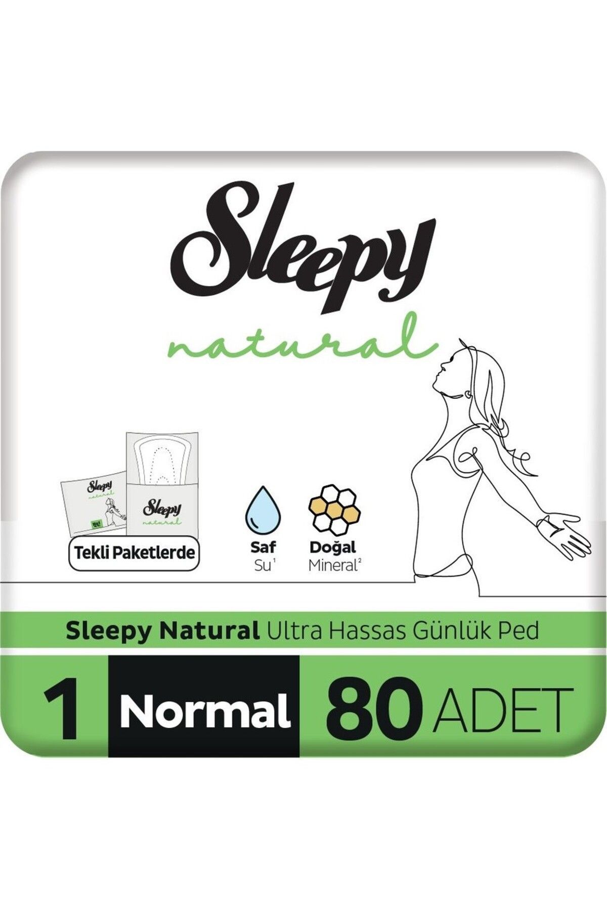 Sleepy Natural Ultra Hassas Günlük Ped Normal 80 Adet Ped