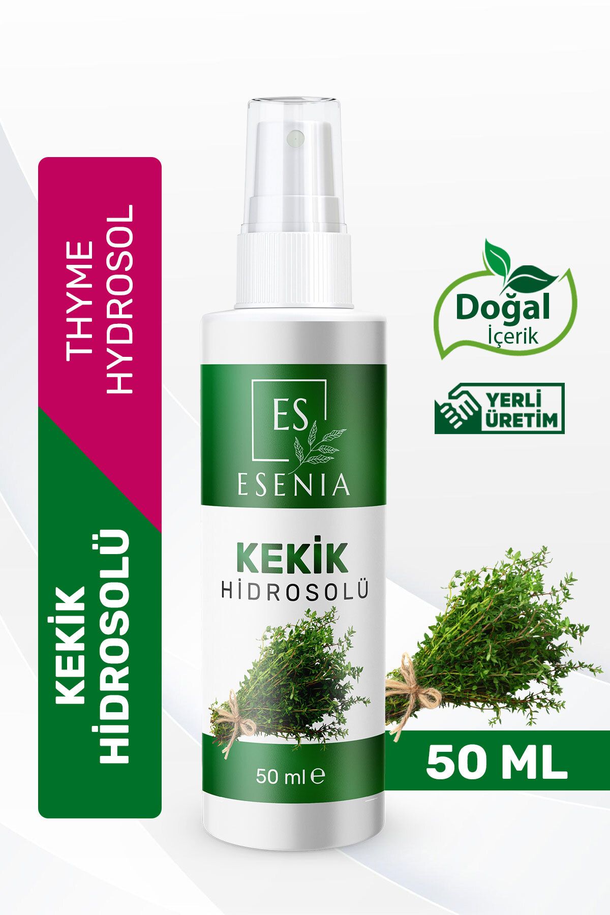 ESENIA Kekik Suyu Hidrosolü Cildi yeniler ve besler -Tazeler - Canlandırır Doğal Ve Saf 50 ml