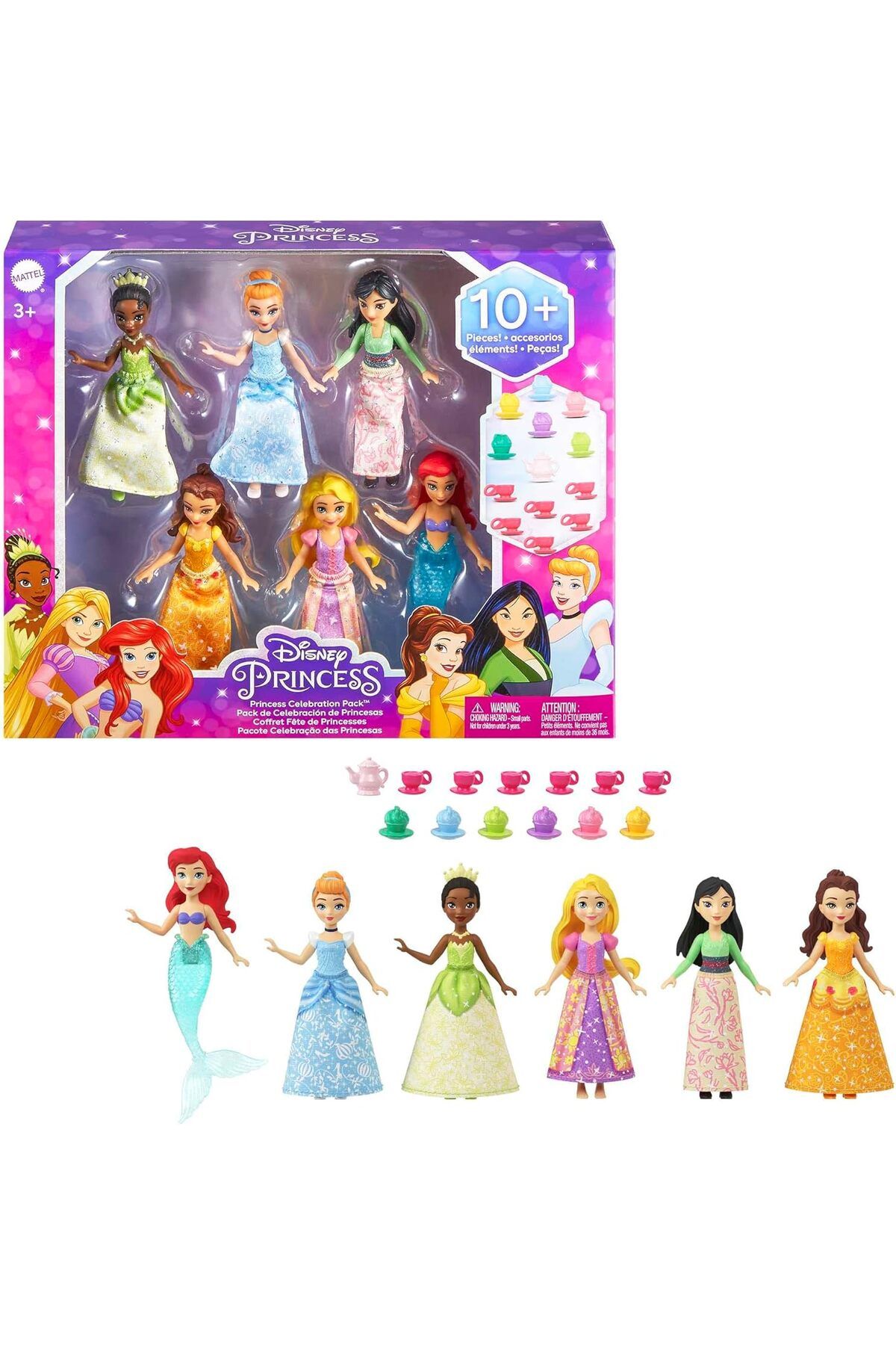 NcK Princess  Prenses Bebekleri 6nanlı Set,  Princess, Çok Renkli