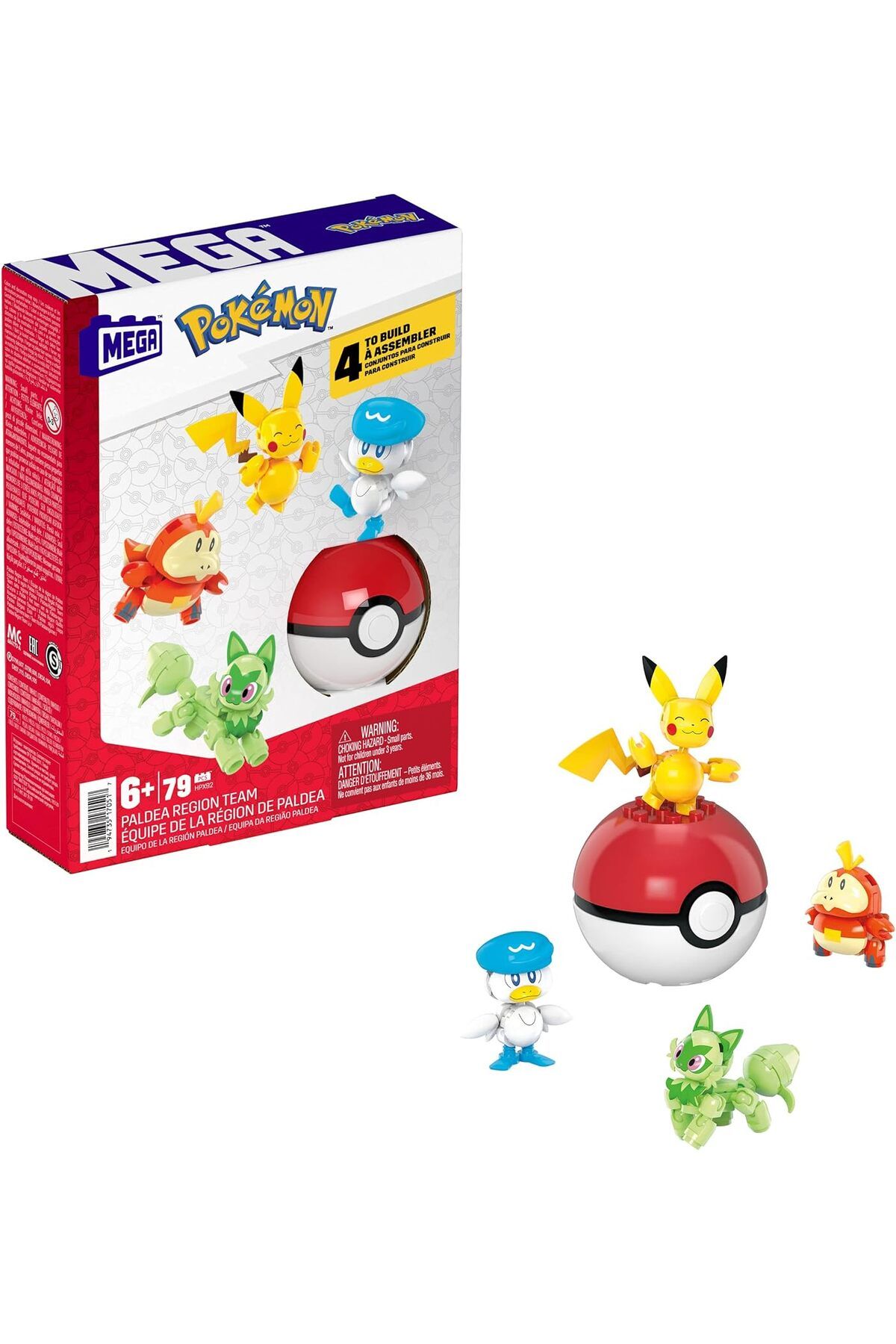 NcK Bloks MEGA Pokémon Paldea Bölgesi Karakterleri, Mega Bloks, Çok Renkli, Medium