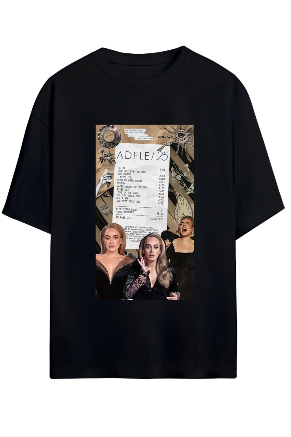 MAGORS ADELE TASARIMLI UNISEX YENİ SEZON OVERSIZE PAMUKLU  T-SHIRT