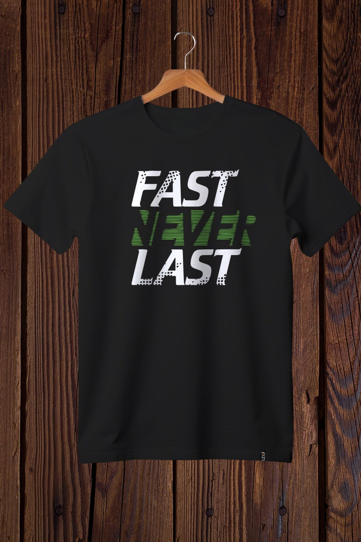 FECCY Pamuklu Fast Never Last Baskılı Oversize T-shirt