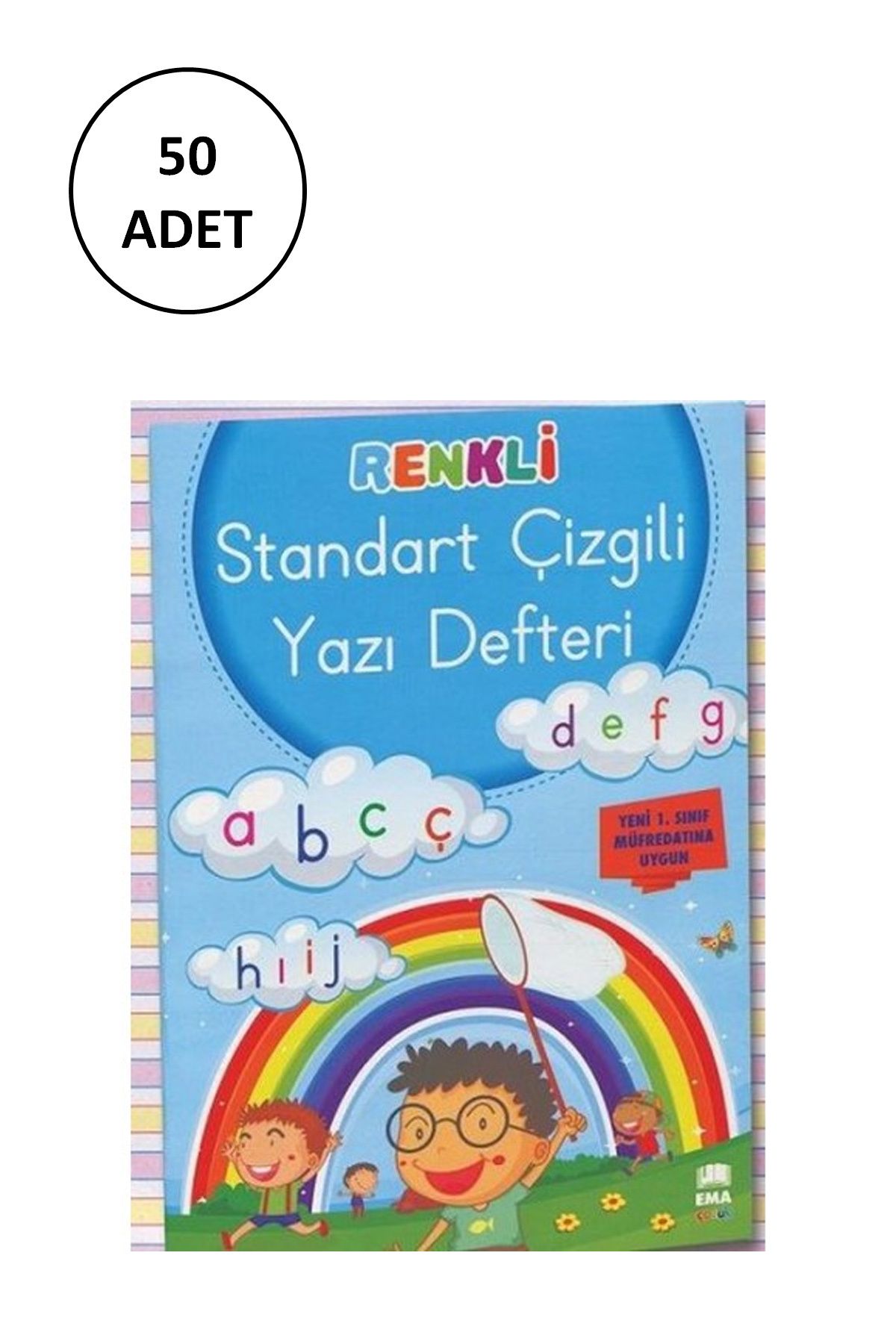 MELFSHOP Renkli Standart Çizgili Güzel Yazı Defteri Ema Çocuk 50 Adet