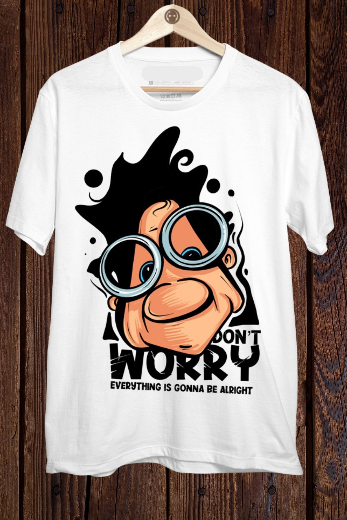 FECCY Pamuklu Don't Worry Baskılı Oversize T-shirt