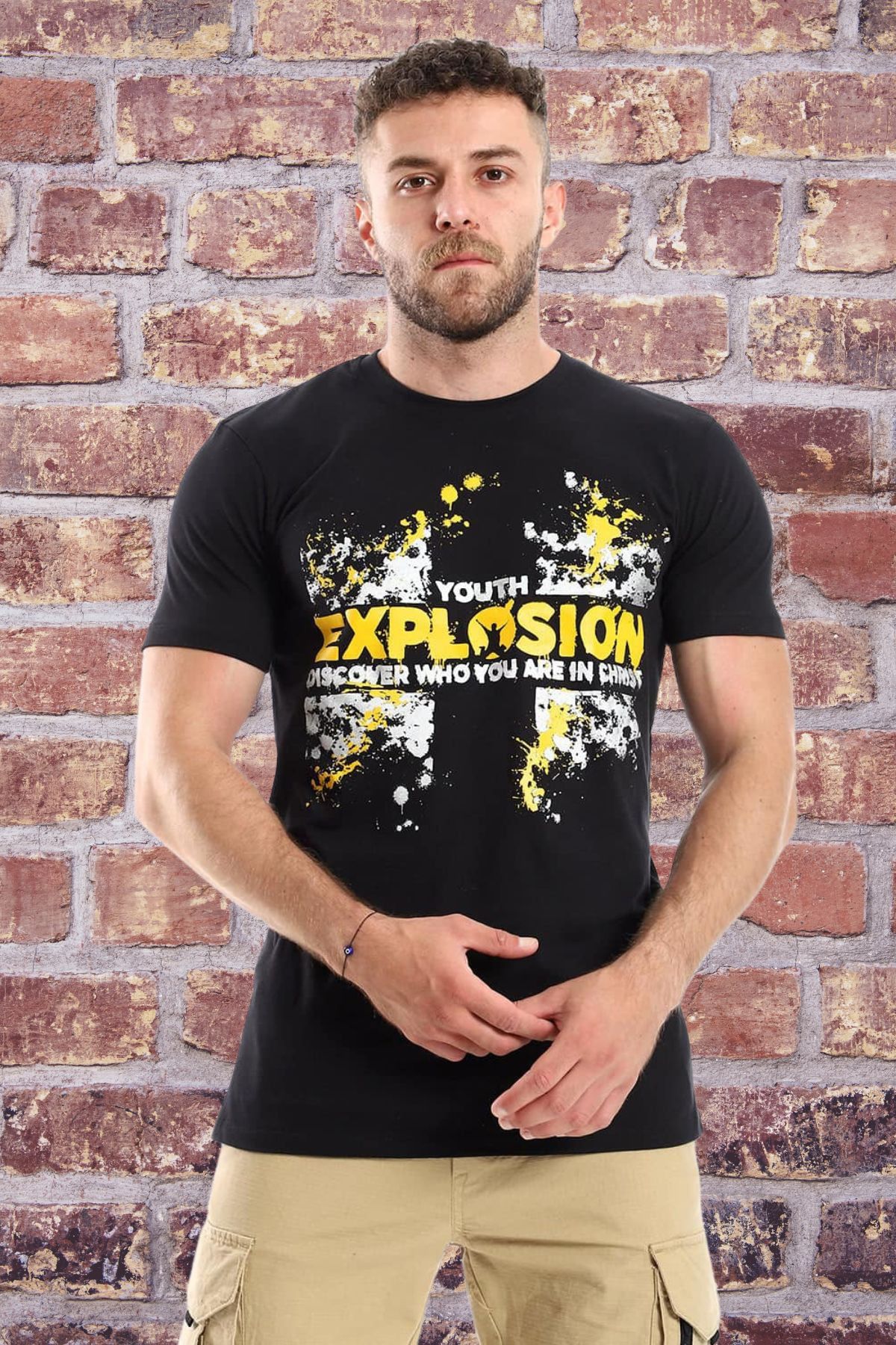 FECCY Pamuklu Explosion Baskılı Oversize T-shirt