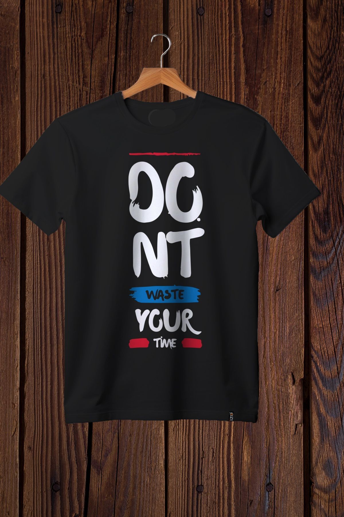 FECCY Pamuklu Don't Waste Your Time Baskılı Oversize T-shirt