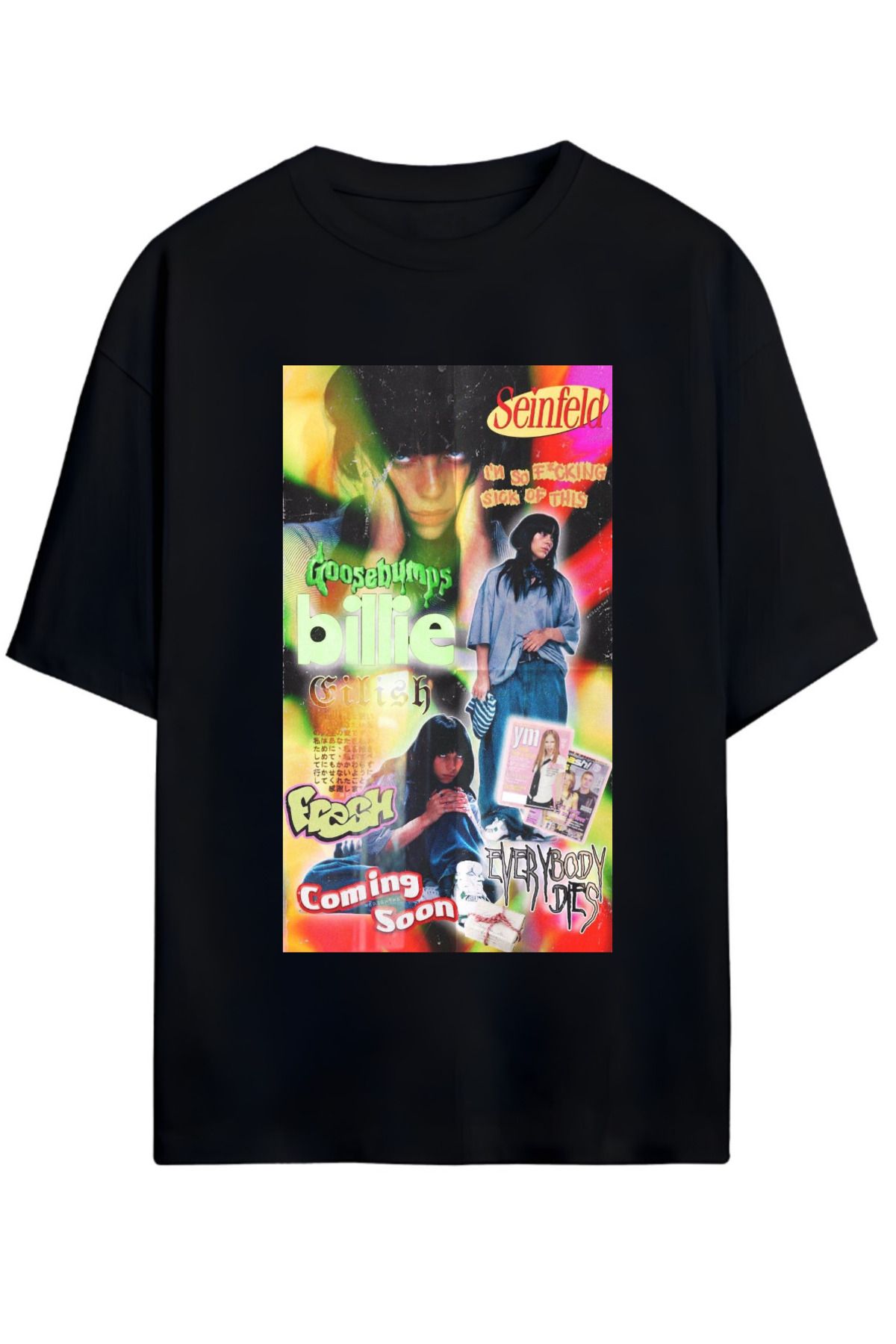 MAGORS BILLIE EILISH TASARIMLI UNISEX YENİ SEZON OVERSIZE PAMUKLU  T-SHIRT