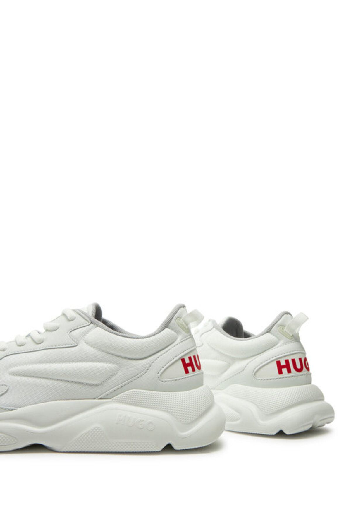 HUGO-Men's High Comfortable Sole Leather White Sneakers 50536960 -116 5