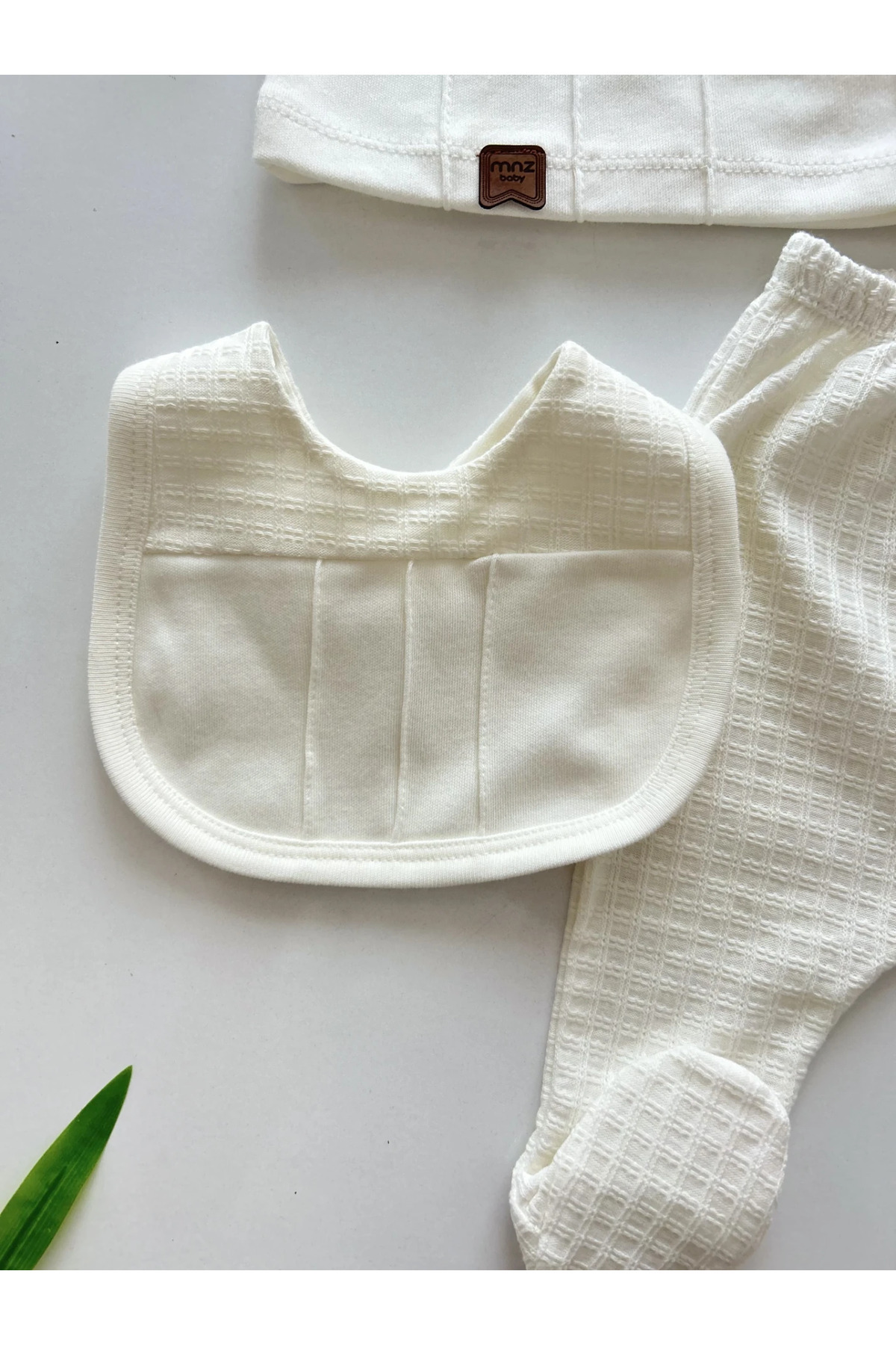 MİNİZEYN TEKSTİL 5'li Nervürlü, Papyonlu Yenidoğan Hastane Çıkış Seti,%100 Pamuklu Bebek Zıbın Seti Mevlüt Takımı fotoğrafı 6 (önizleme)