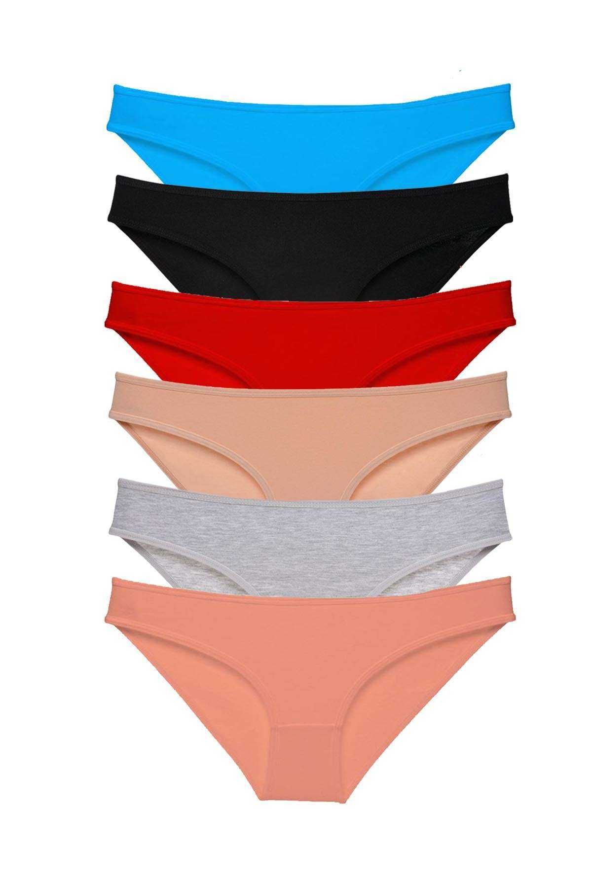 POLEXP 6 adet Süper Eko Set Likralı Kadın Slip Külot Renk 1
