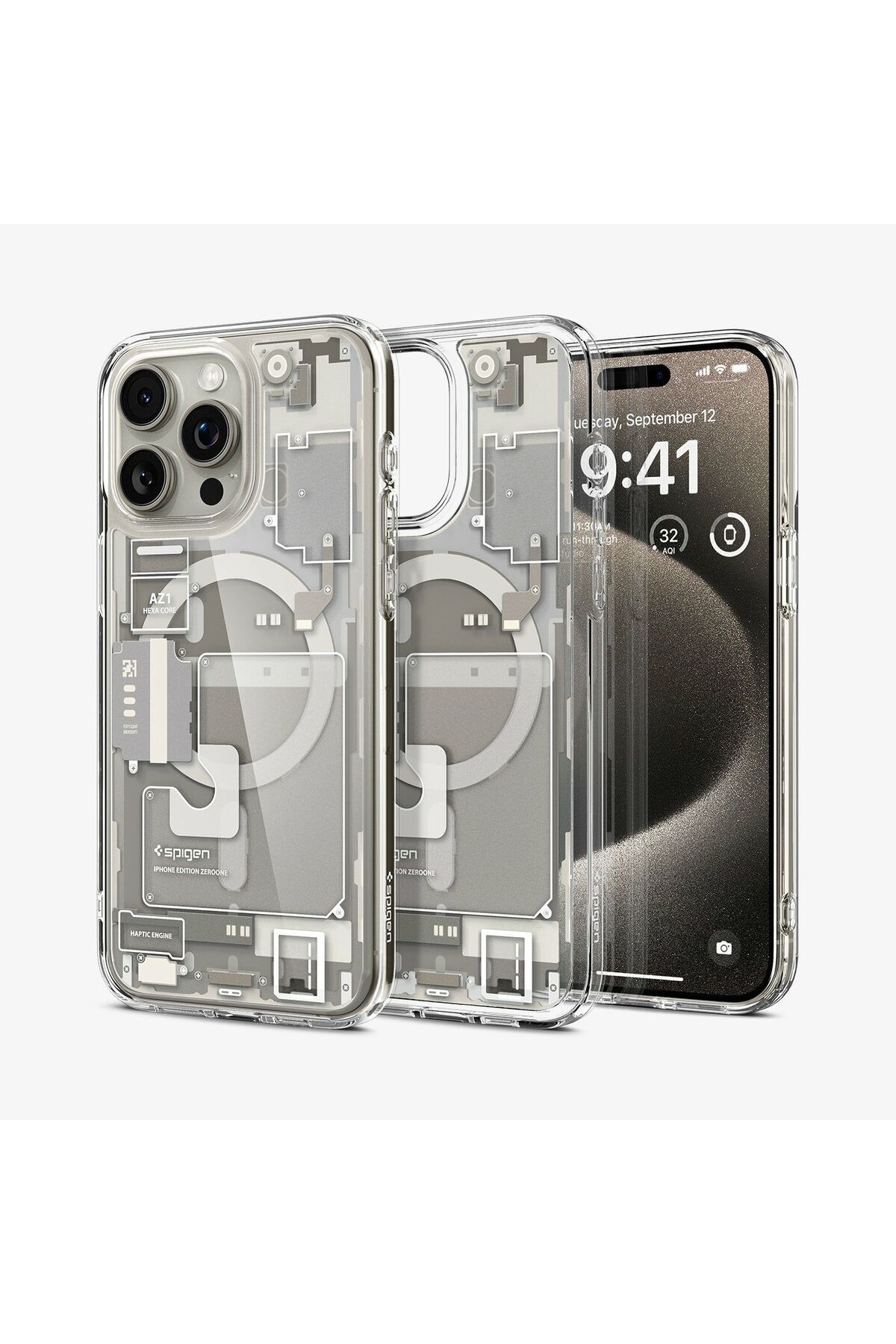 Spigen-Natural Titanium Case for iPhone 15 Pro Max - Magsafe, Ultra Hybrid Zero One - Acs07211 2