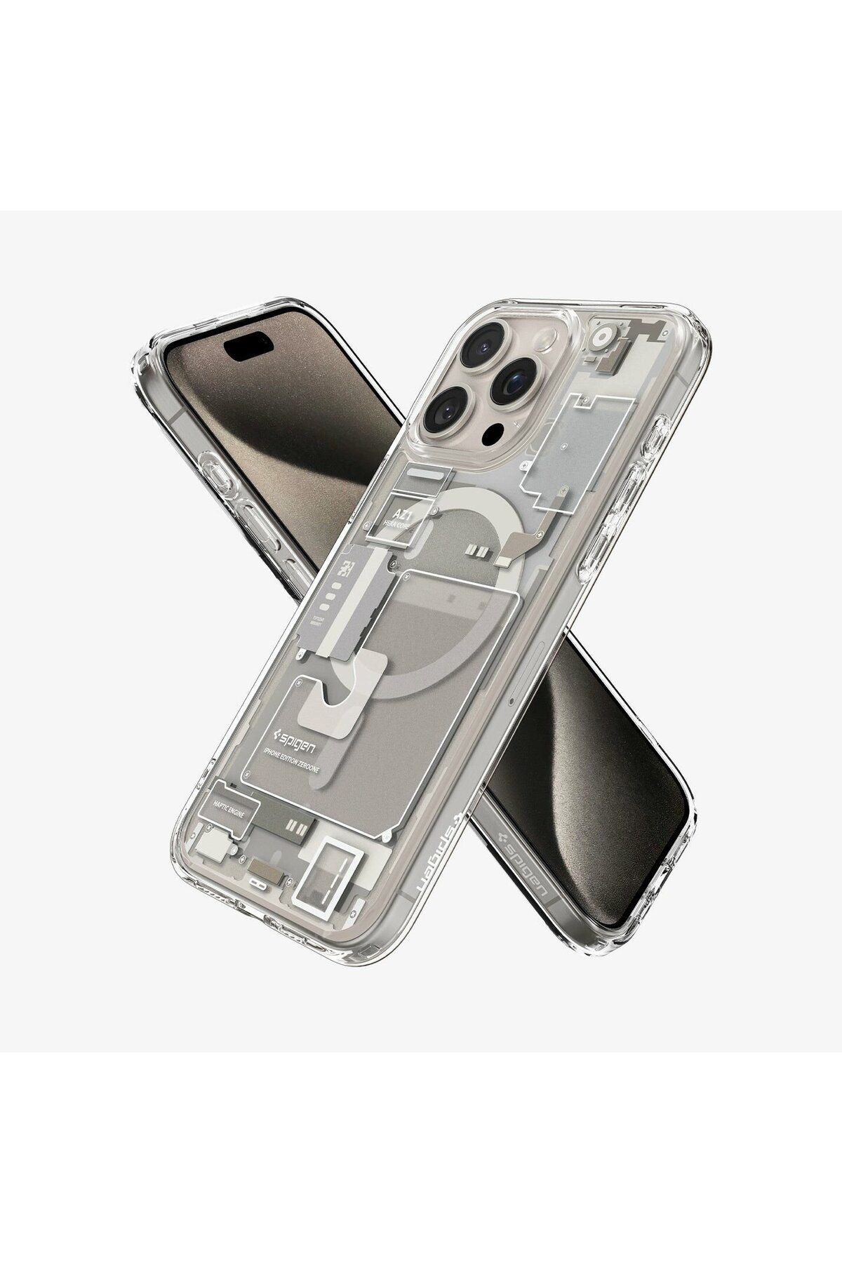 Spigen-Natural Titanium Case for iPhone 15 Pro Max - Magsafe, Ultra Hybrid Zero One - Acs07211 3