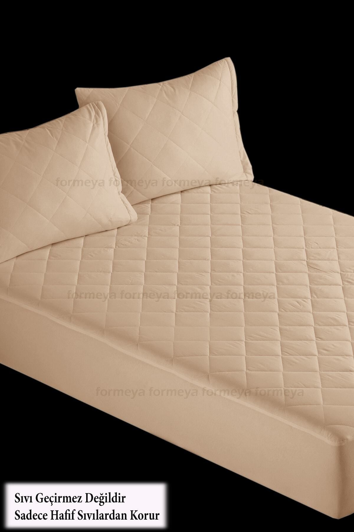 Bella Benita-Matrac Matrace Hnědá Prošívaná Matrac Protector Mattress Fitted Sheet 1