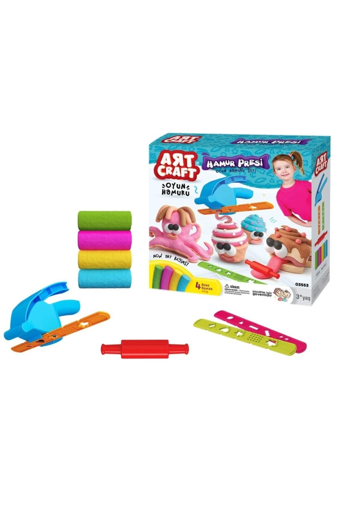 Basic Fun Çocuk 03553  El Presi Hamur Set 200 gr -Dede